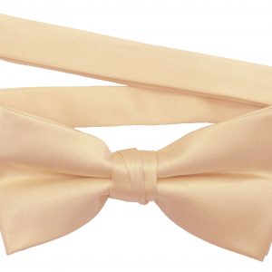 Men's Peach Beige solid satin pre-tied bow tie