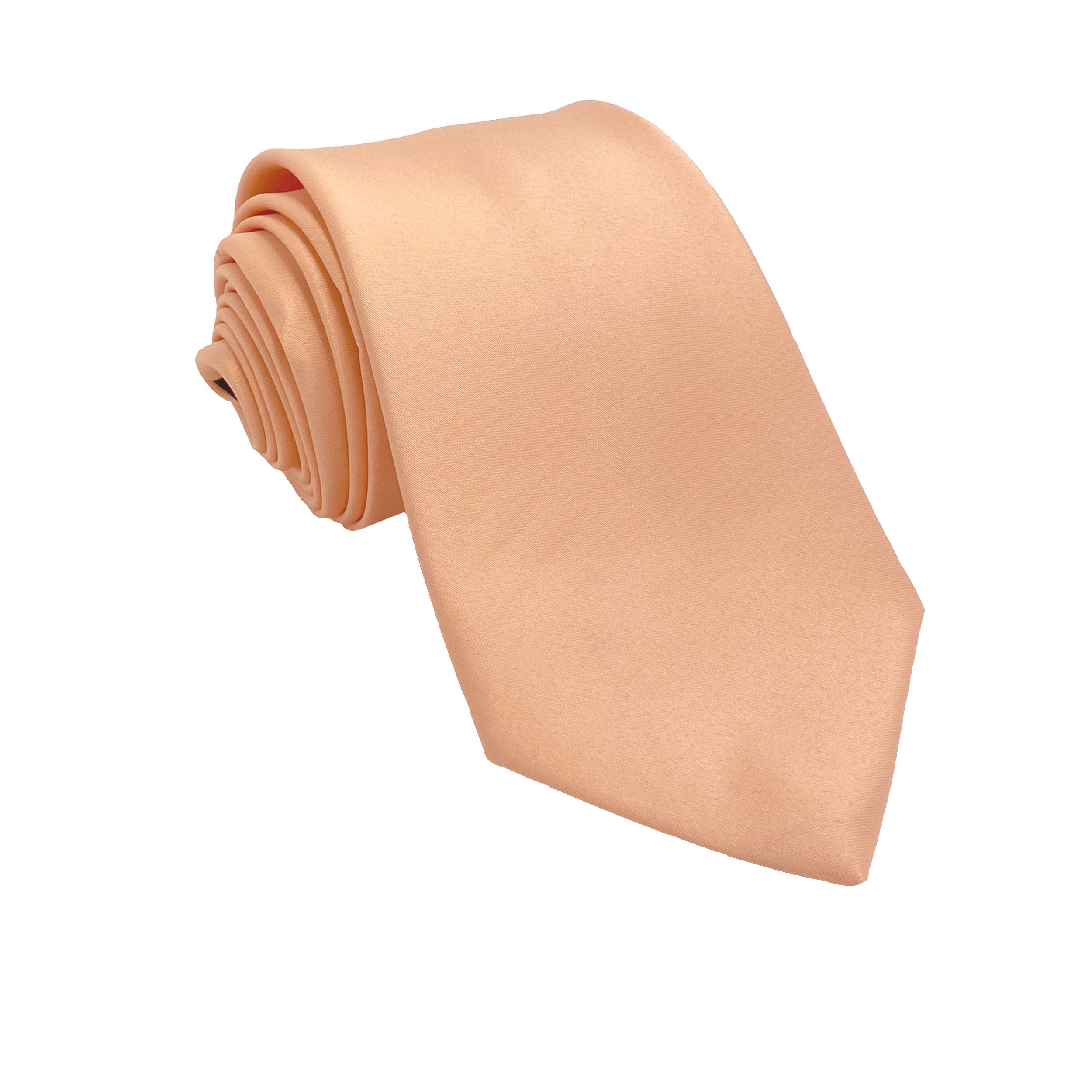 Men's Peach satin self-tie necktie