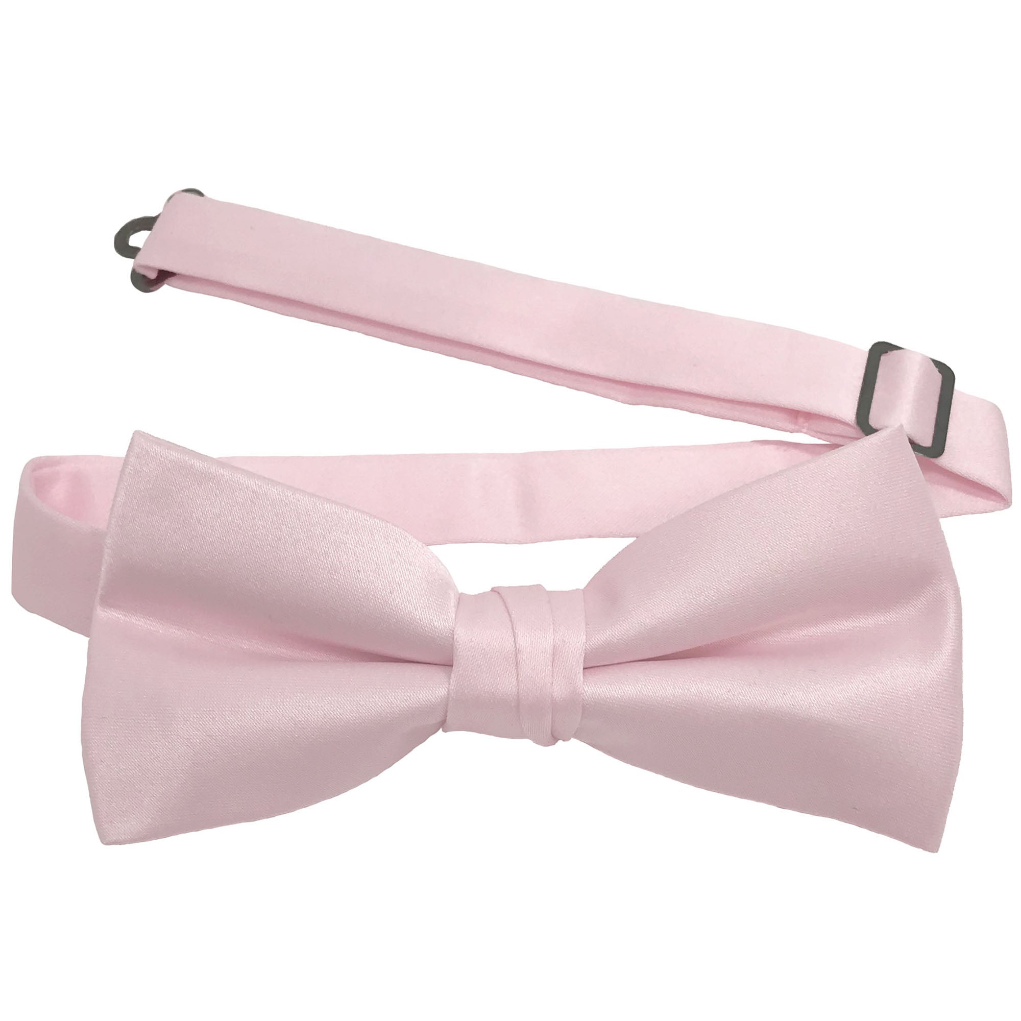 Men's Pink solid satin pre-tied bow tie