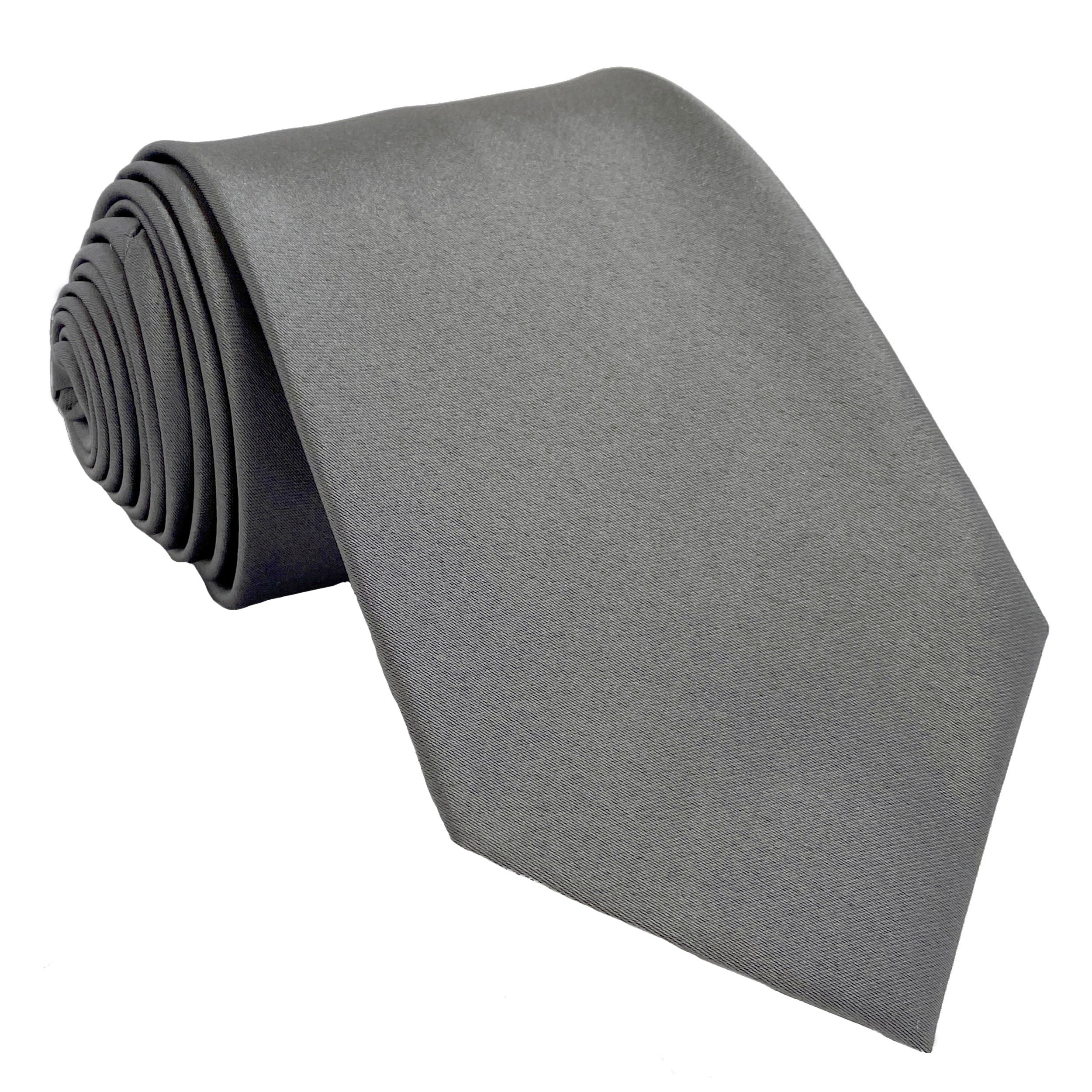 Men's Platinum satin self-tie necktie