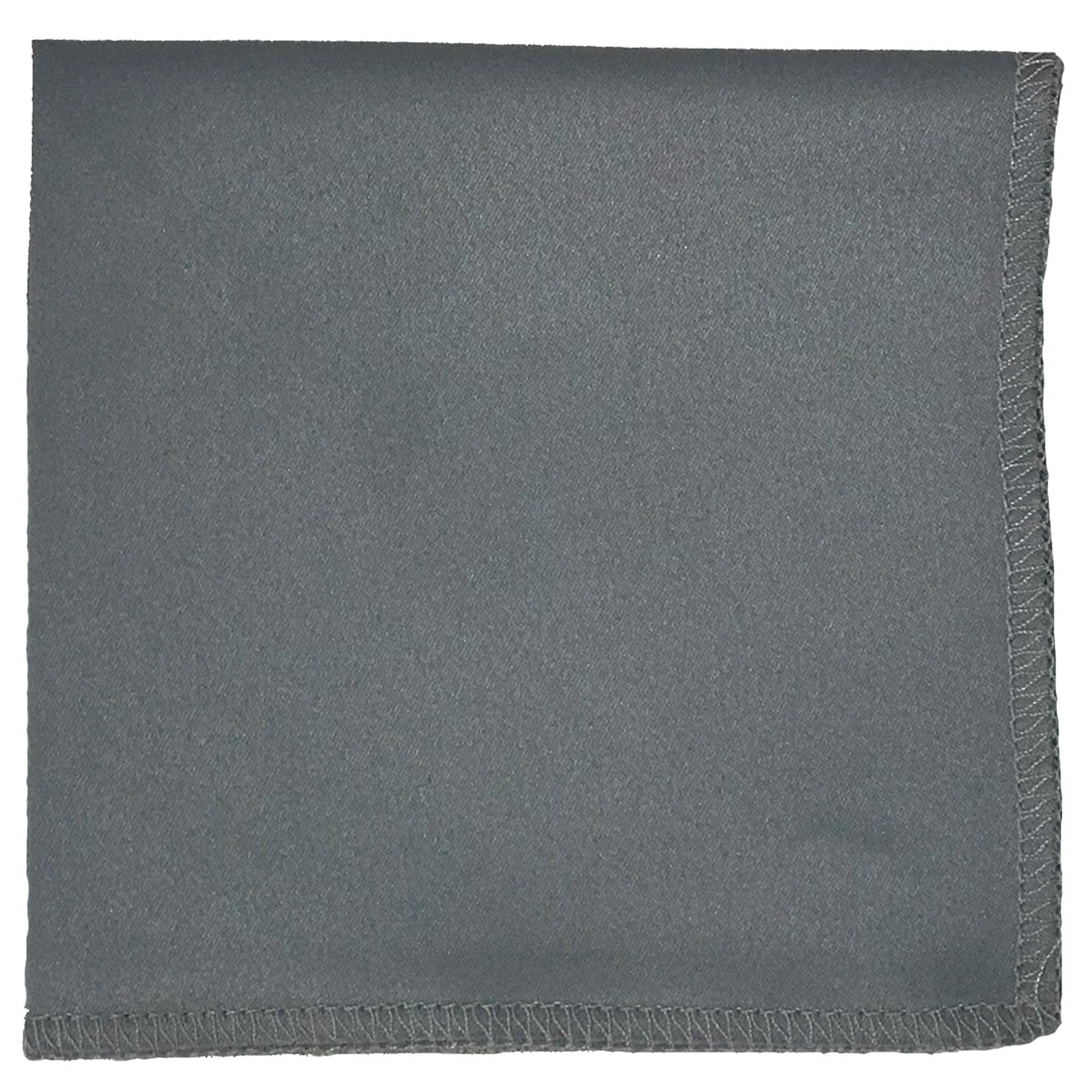 Men's Platinum Solid Satin Pocket Square