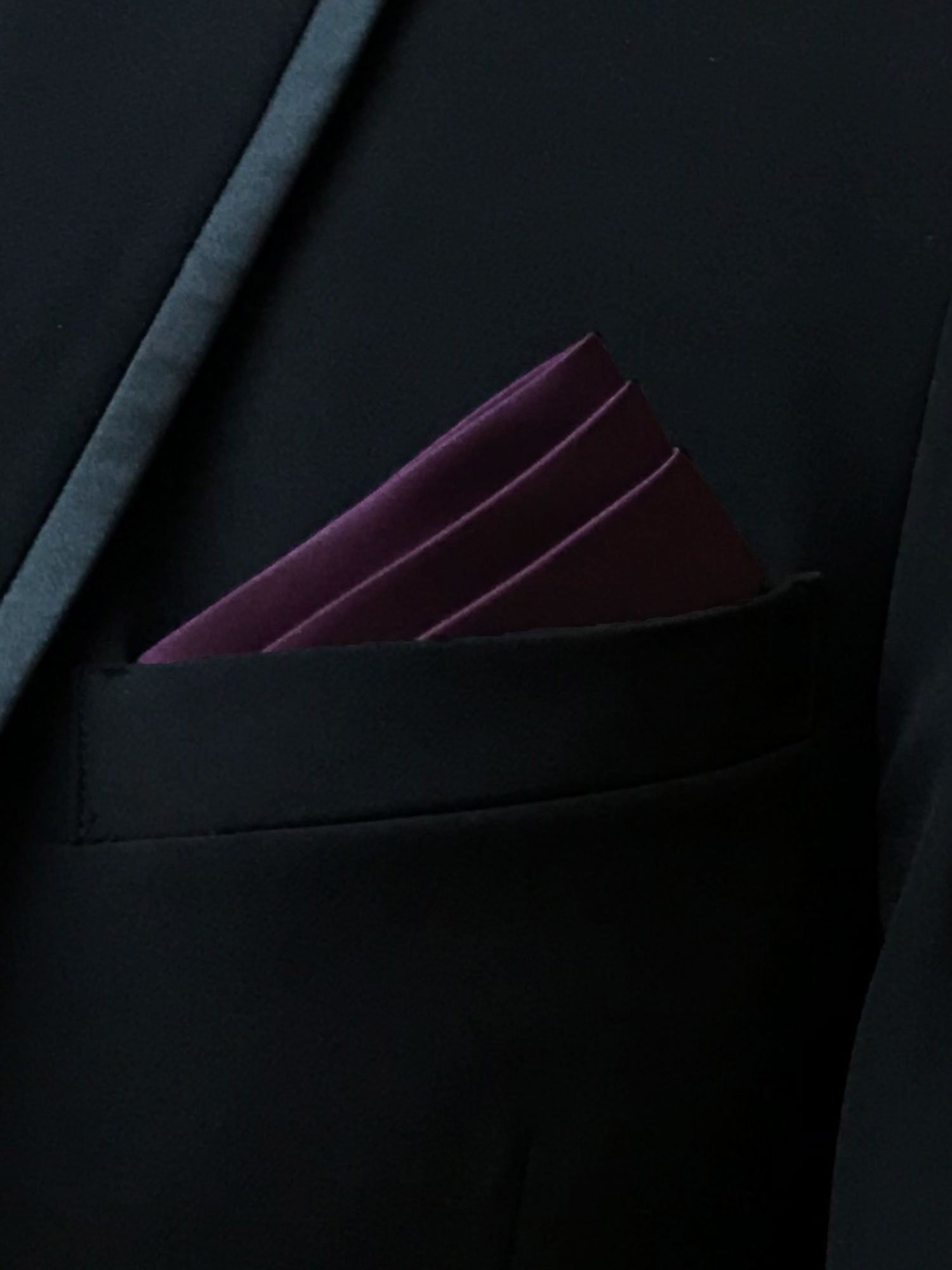 Men's Plum Solid Satin Pocket Square
