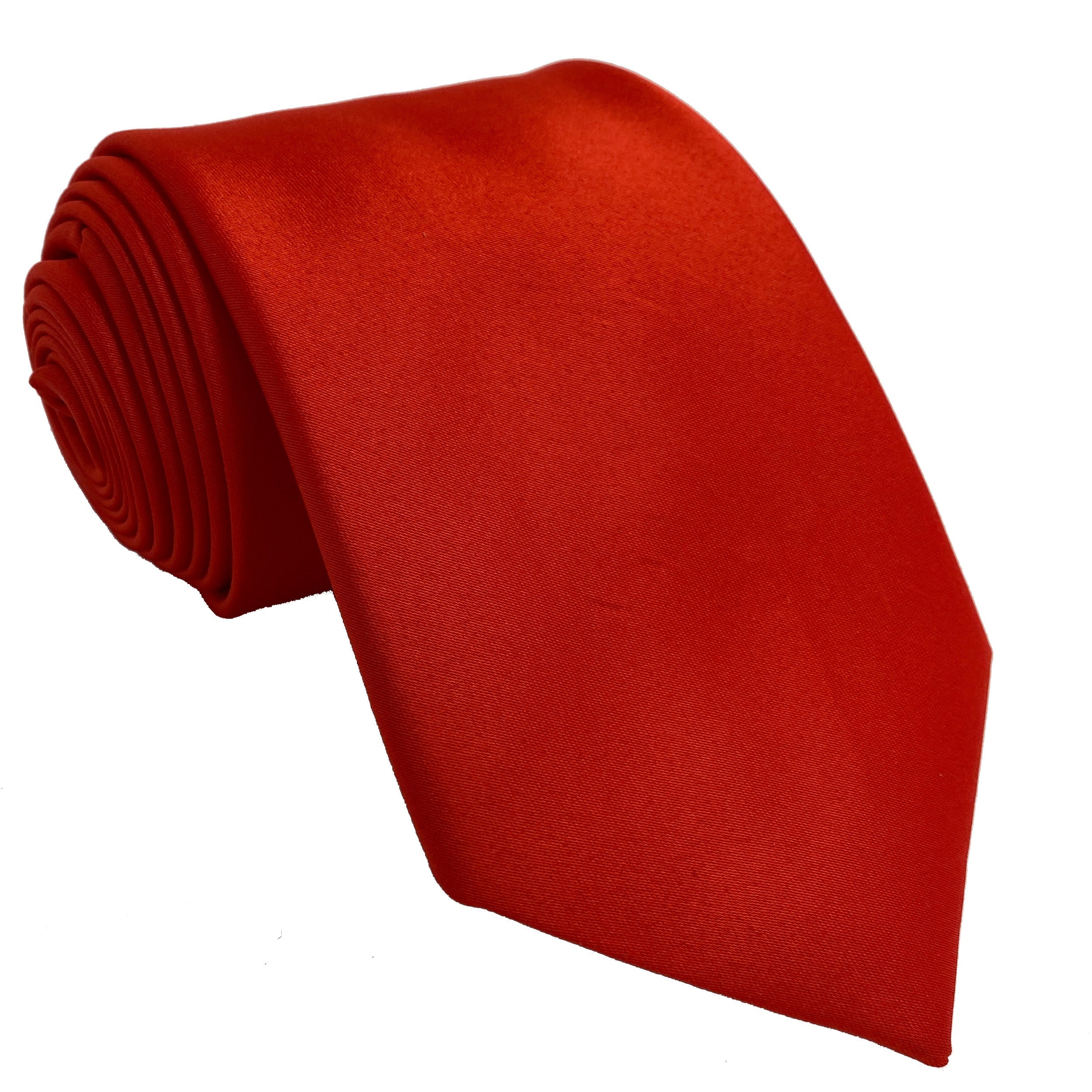 Men's Red satin self-tie necktie