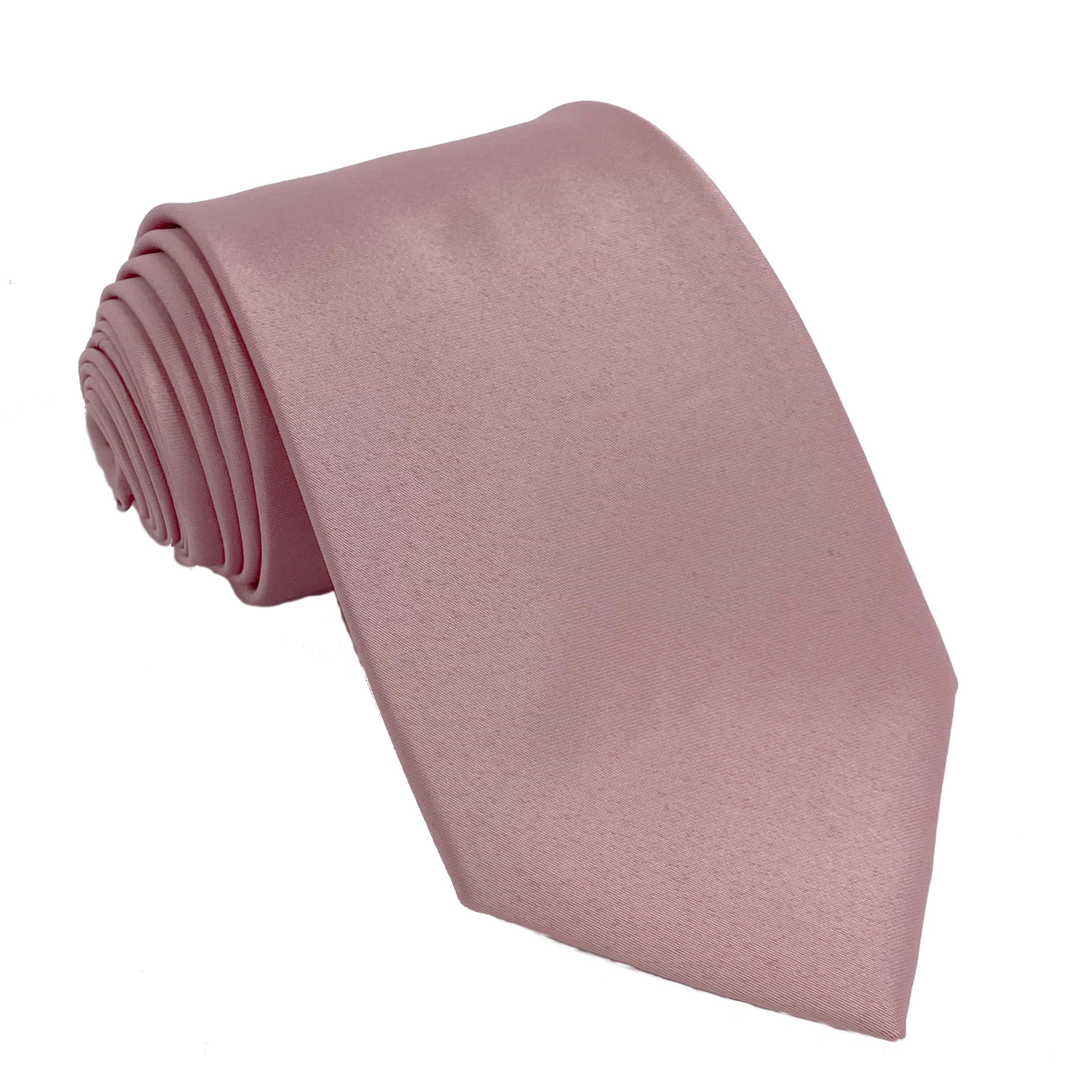Men's Rose Gold satin self-tie necktie