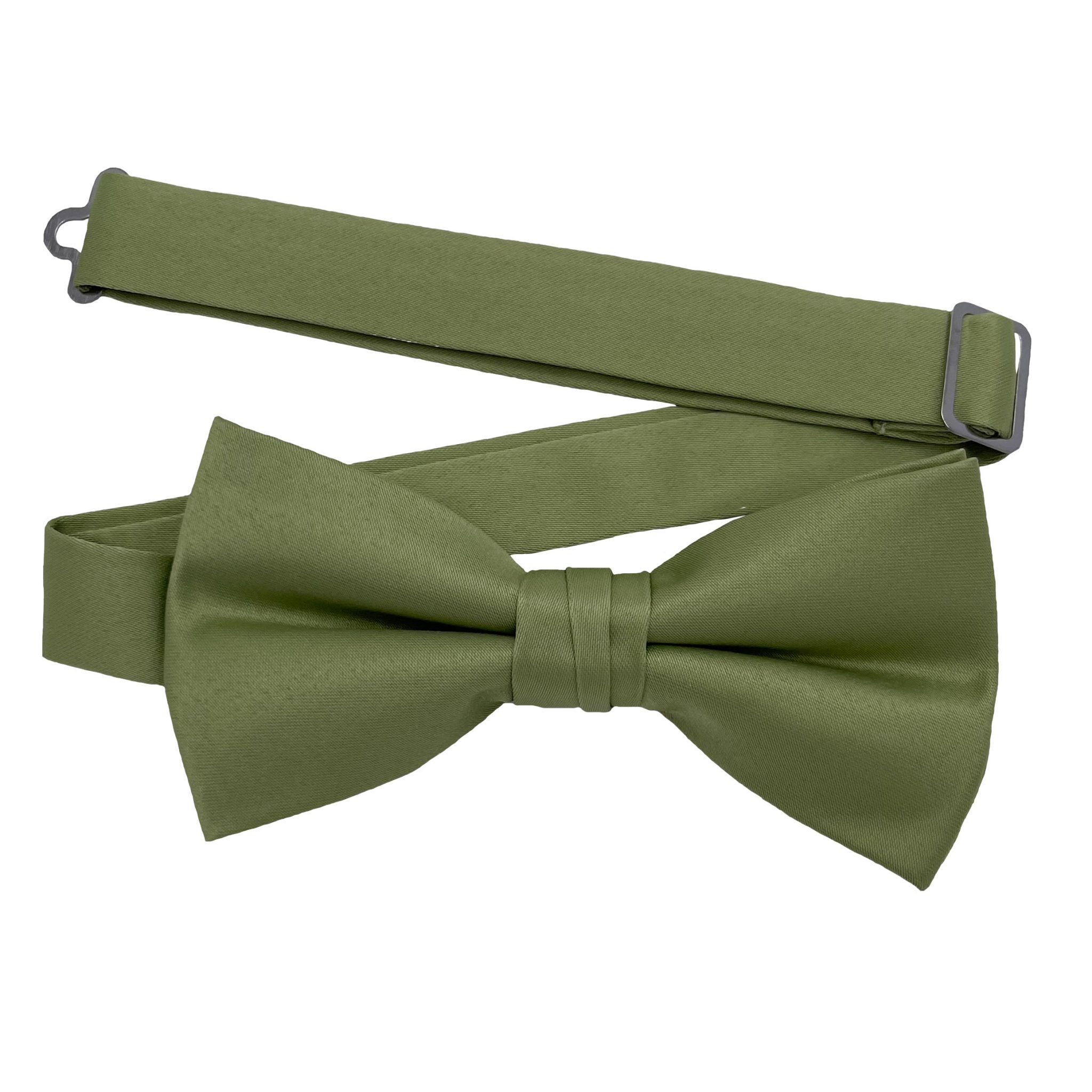 Men's Sage solid satin pre-tied bow tie