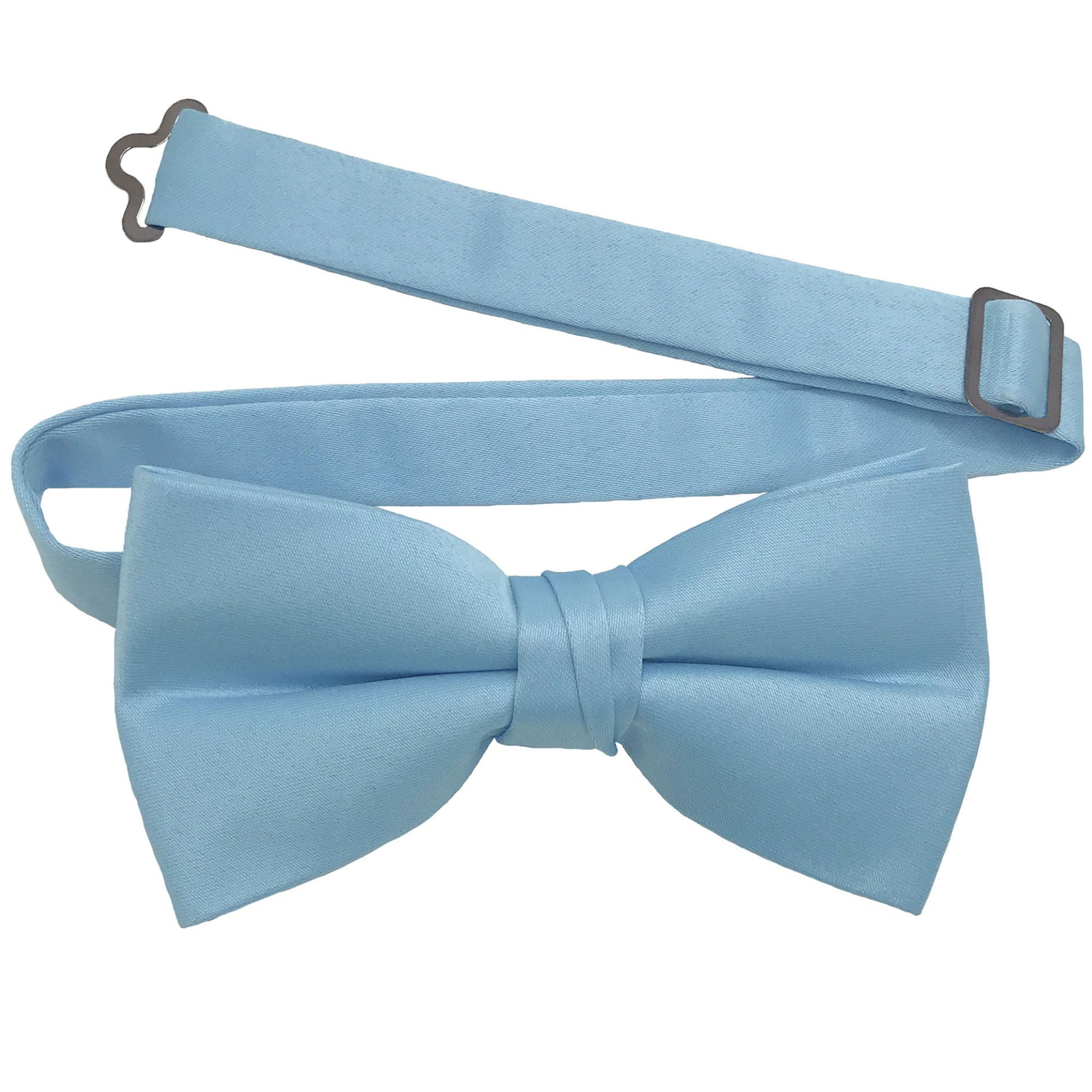 Men's Sky Blue solid satin pre-tied bow tie
