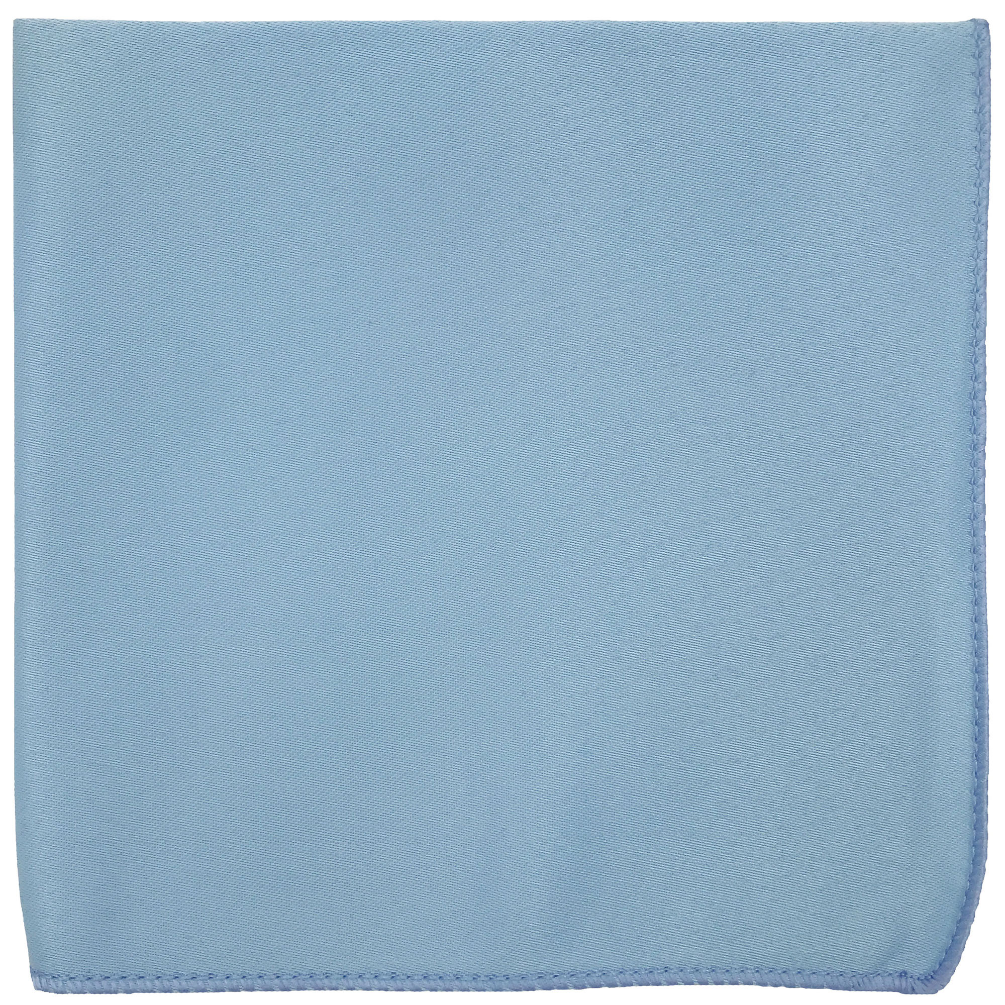 Men's Sky Blue Solid Satin Pocket Square
