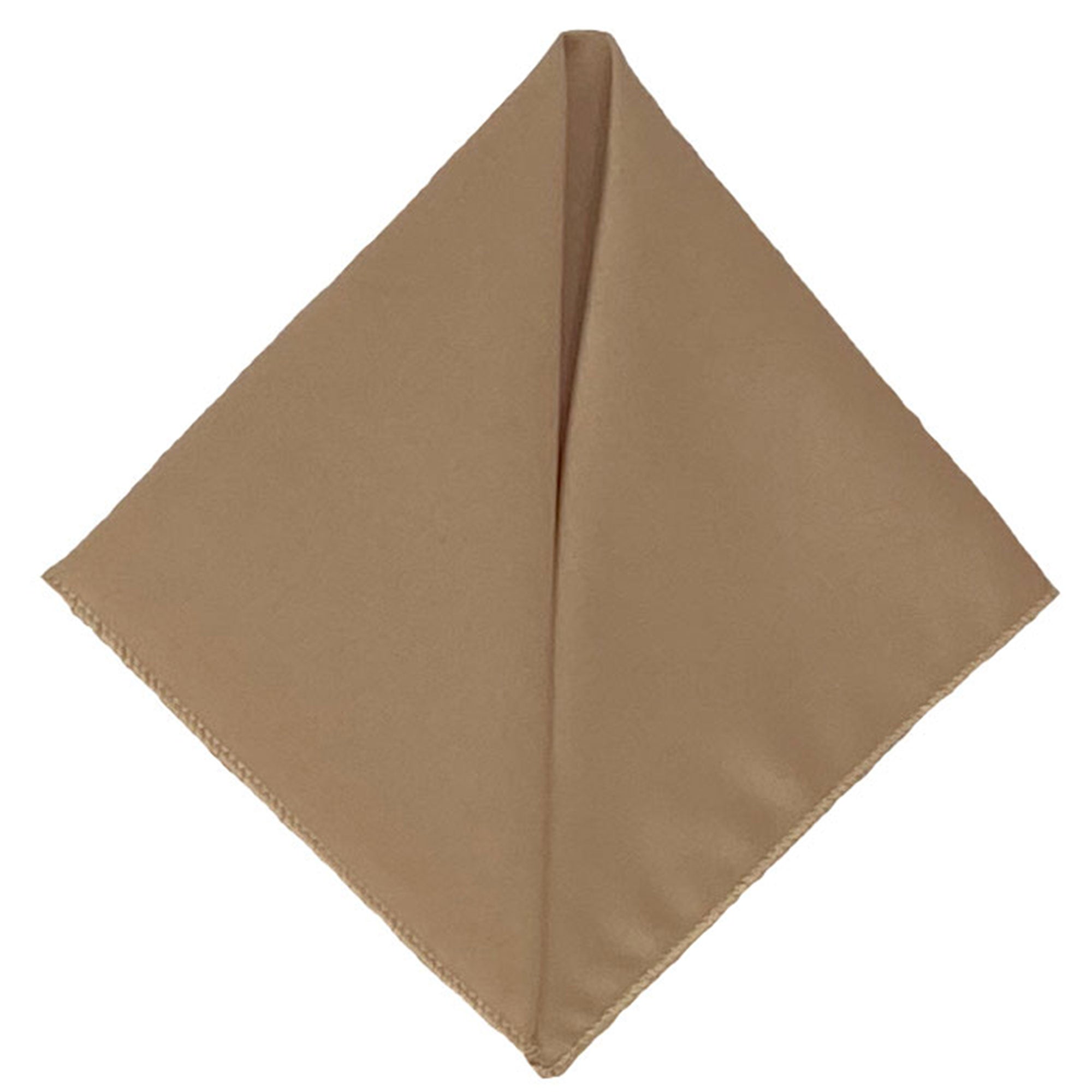 Men's Tan Solid Satin Pocket Square
