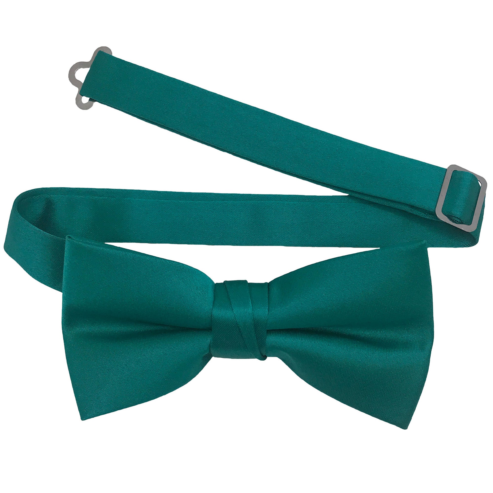 Men's Teal solid satin pre-tied bow tie