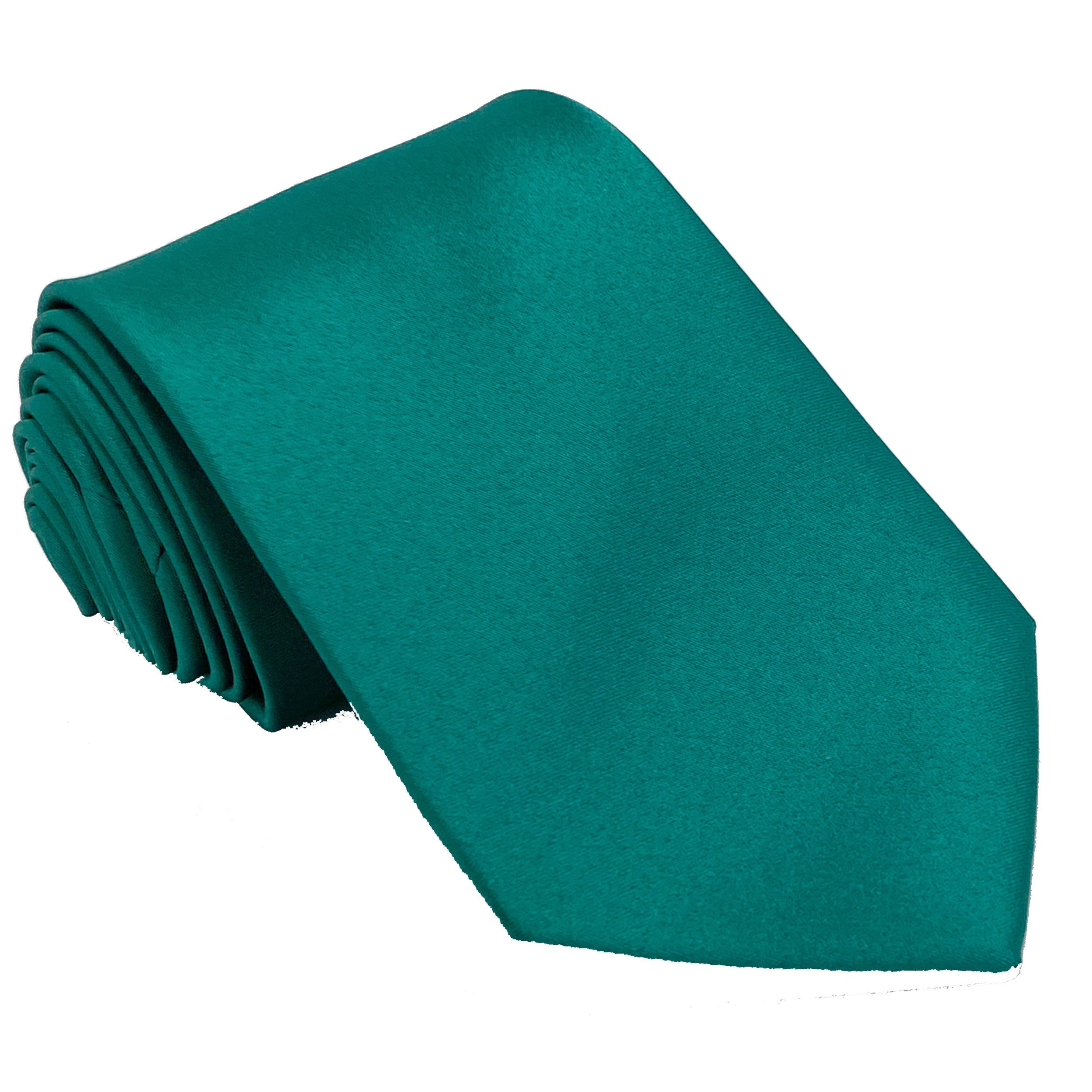 Men's Teal satin self-tie necktie