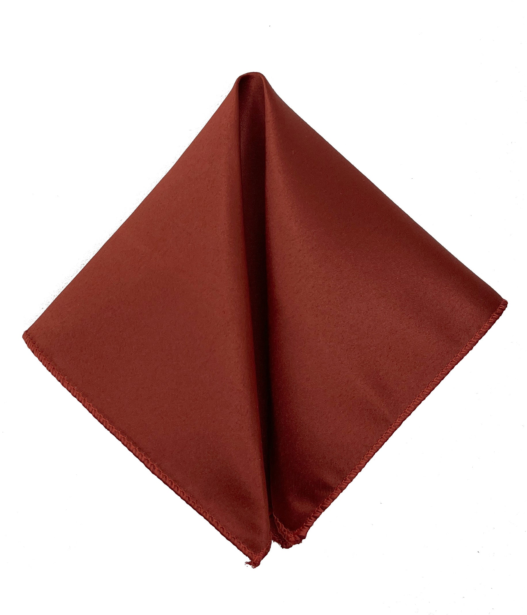 Men's Terracotta Solid Satin Pocket Square