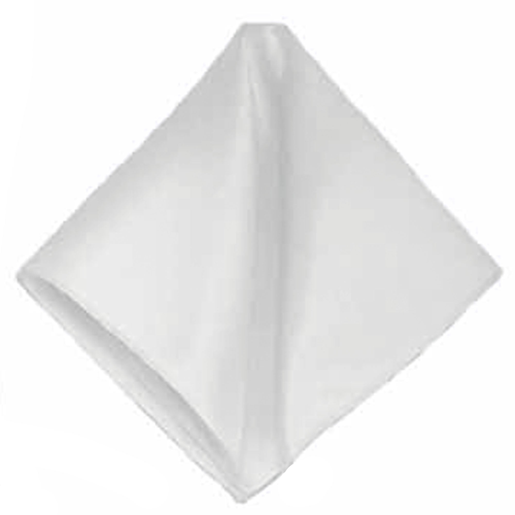 Men's White Solid Satin Pocket Square