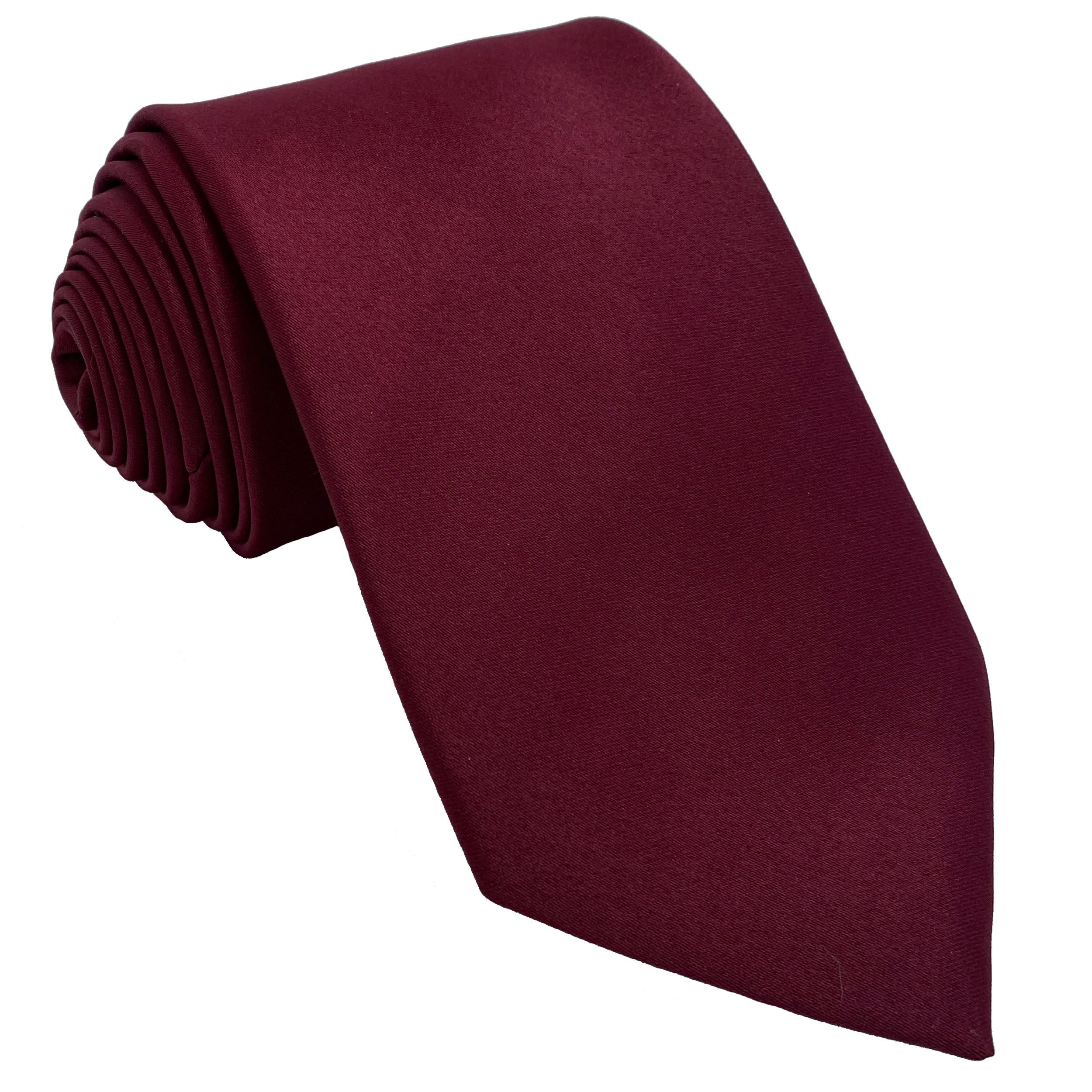 Men's Wine satin self-tie necktie