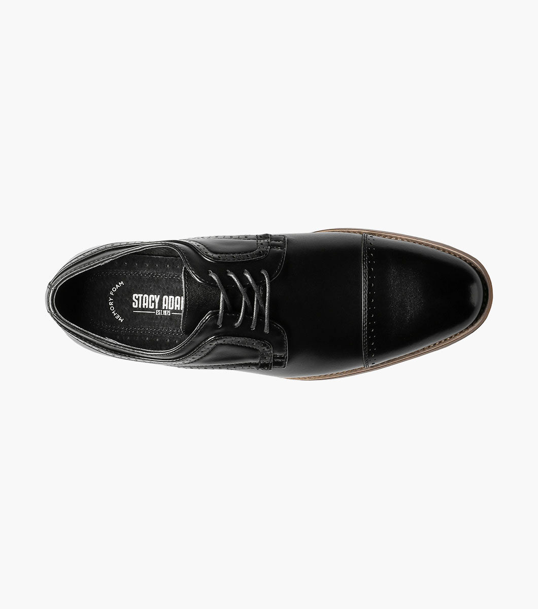 Stacy Adams Dickinson cap toe Oxford dress shoes in black, view 4