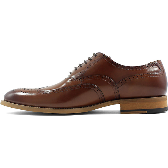 Cognac Stacy Adams Wingtip Dress Shoes – side view