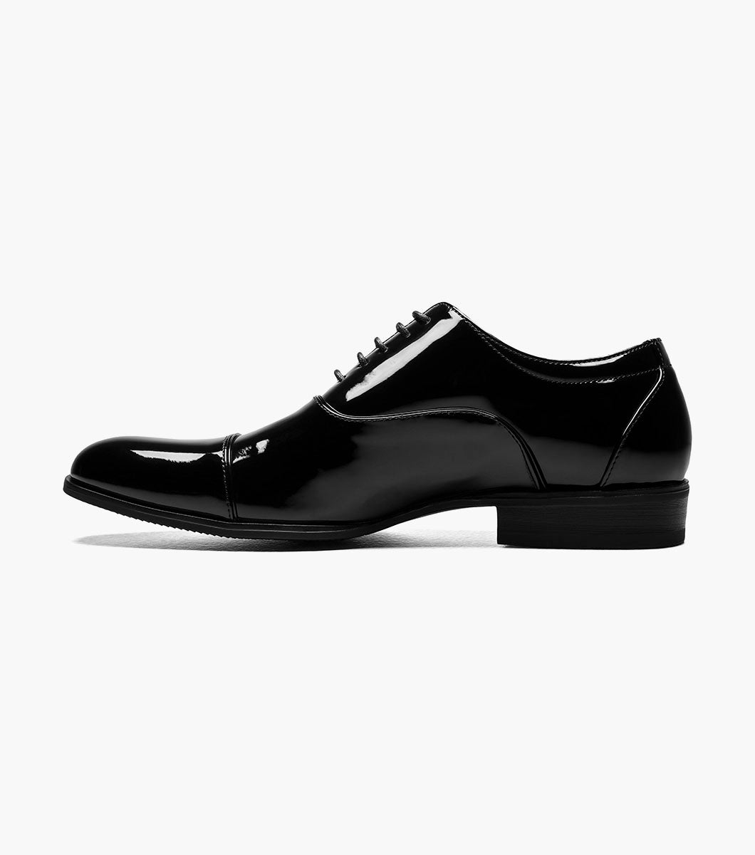 Stacy Adams Gala Black Patent cap toe Oxford tuxedo shoe, view 5