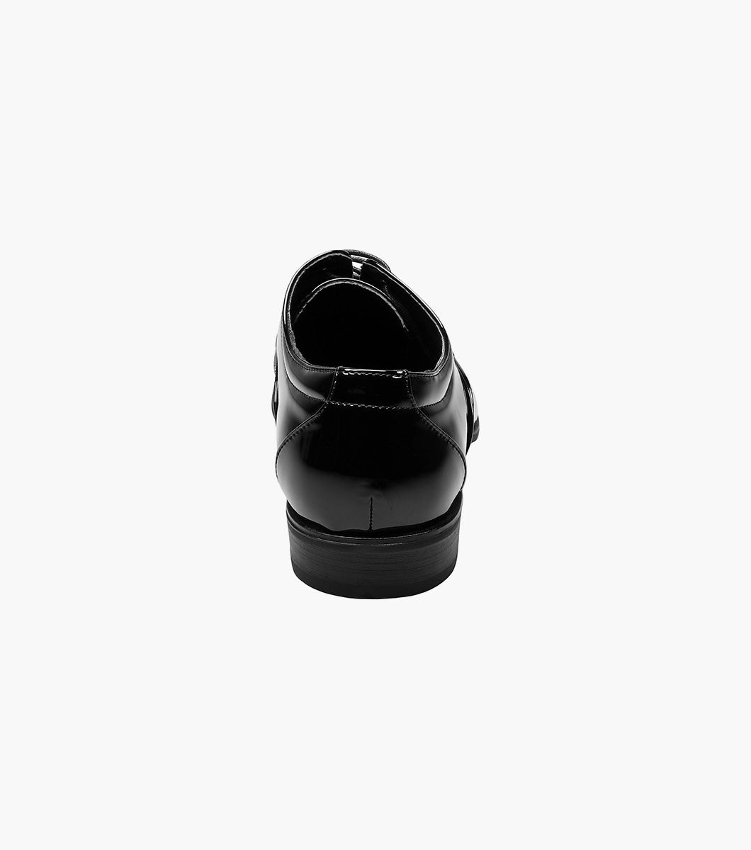 Stacy Adams Gala Black Patent cap toe Oxford tuxedo shoe, view 7