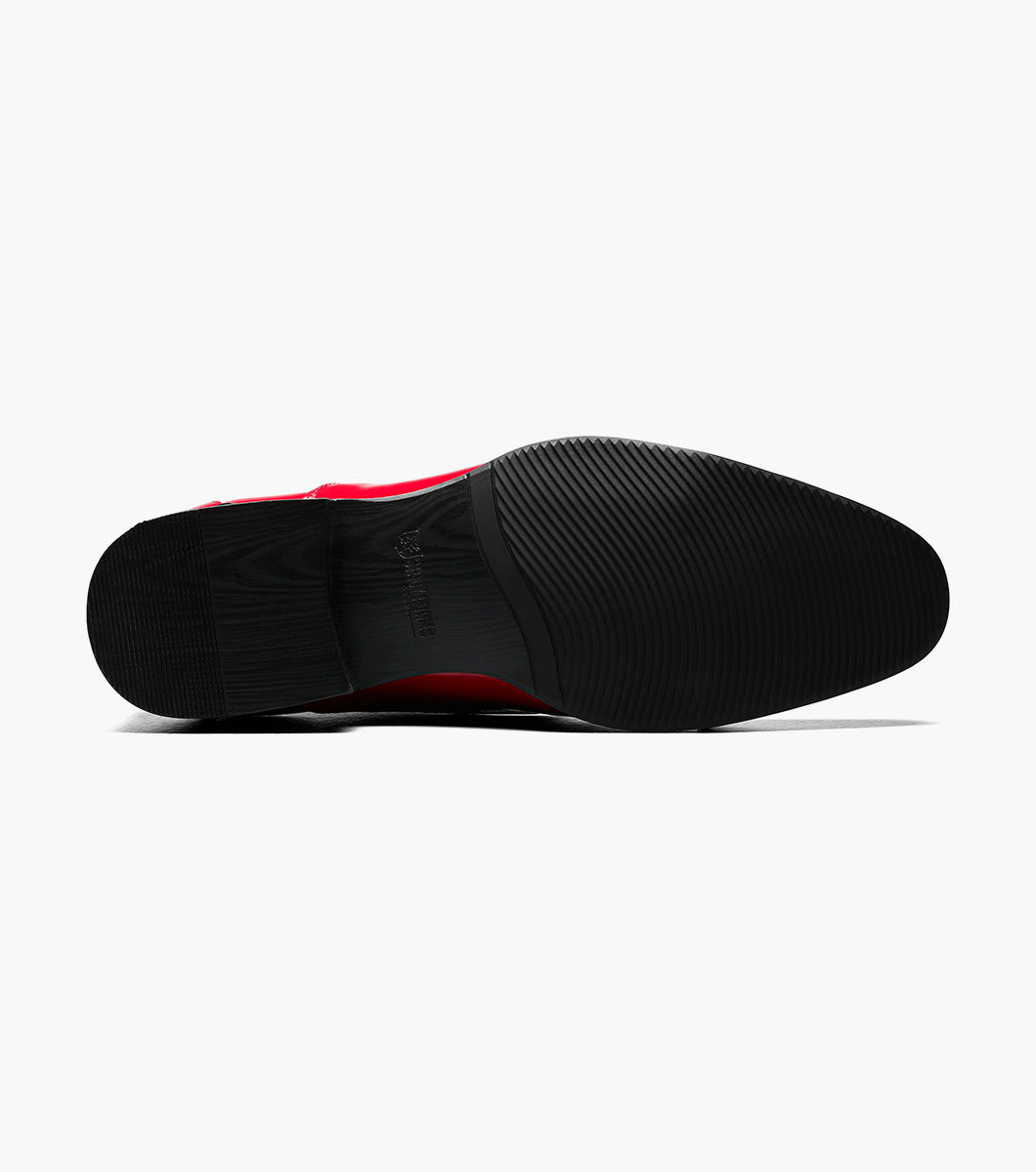 Stacy Adams Gala Red Patent cap toe Oxford tuxedo shoe, view 3