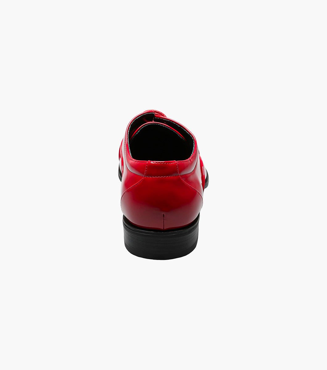 Stacy Adams Gala Red Patent cap toe Oxford tuxedo shoe, view 7
