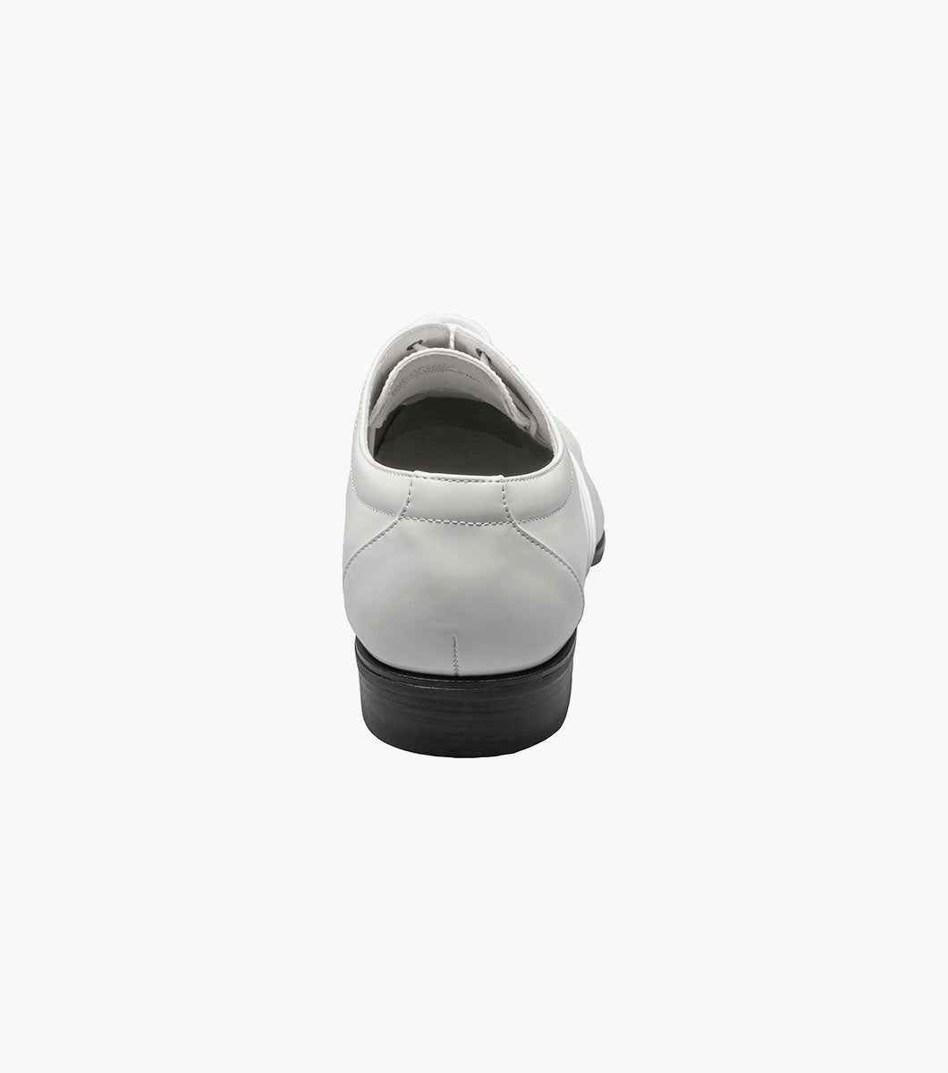 Stacy Adams Gala White Patent cap toe Oxford tuxedo shoe, view 7