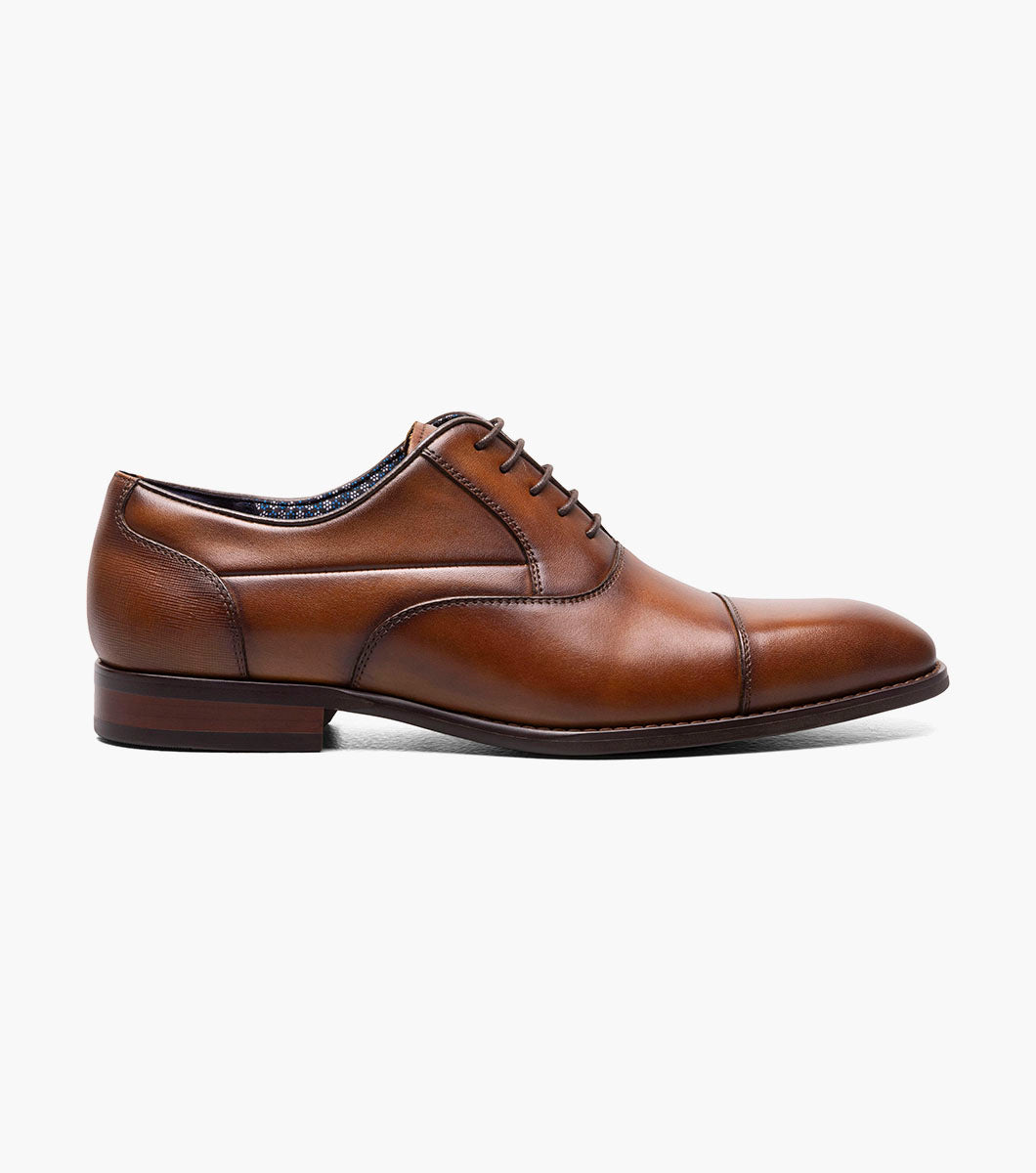 Stacy Adams Kallum Cognac cap toe Oxford dress shoe, view 3