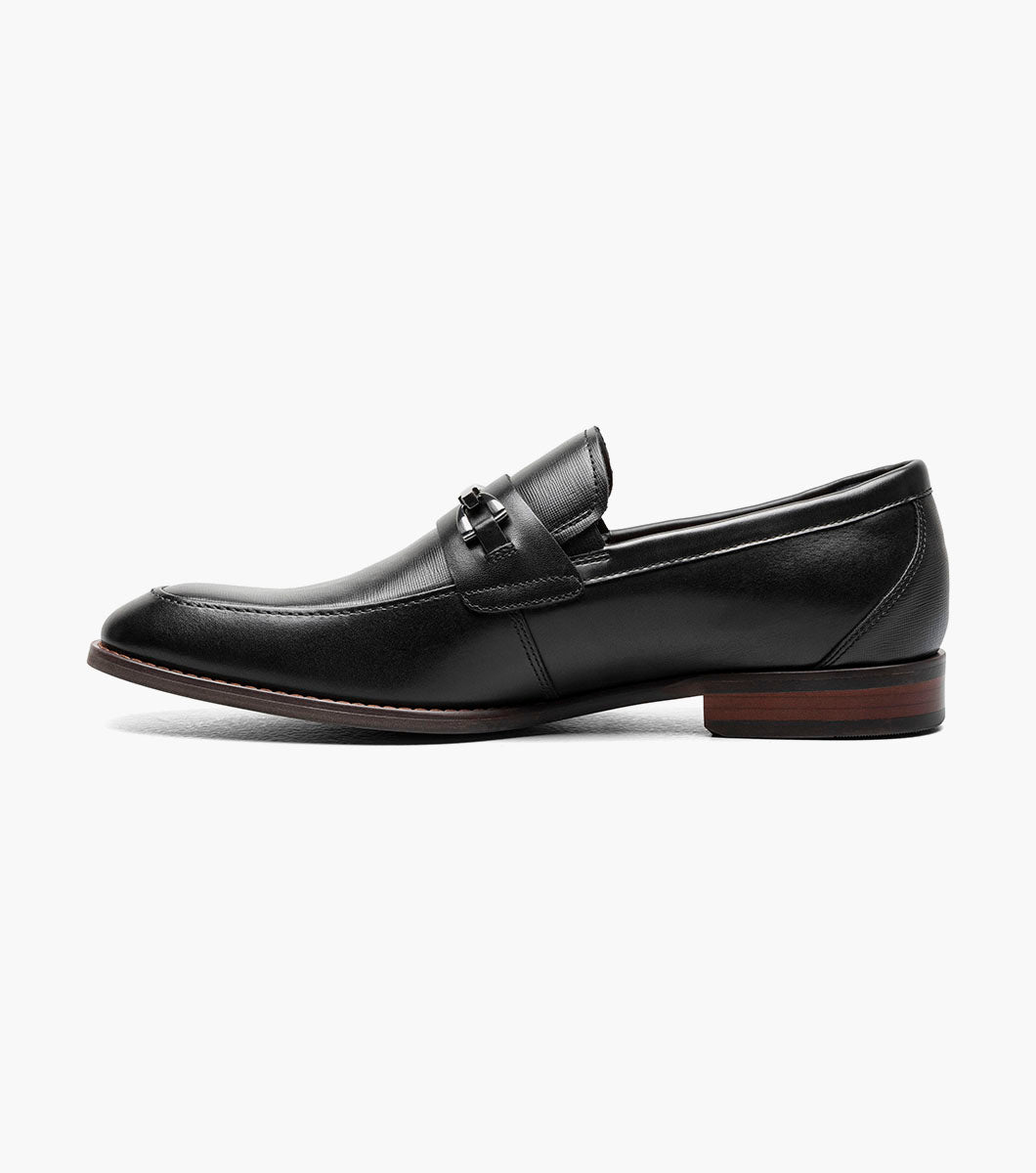 Stacy Adams Kaylor Black moc toe bit loafer, view 6