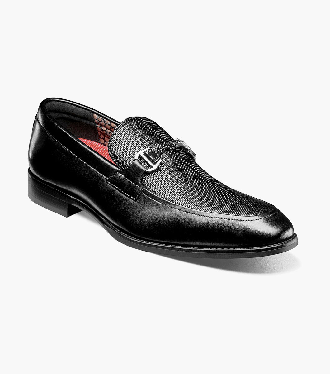 Stacy Adams Lawton black moc toe bit slip-on shoes view 1