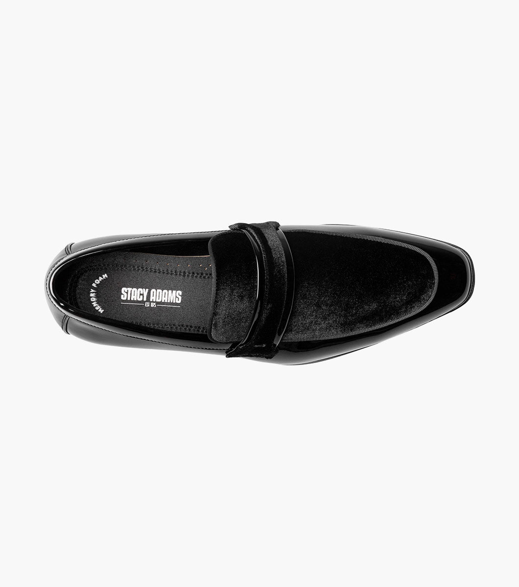 Stacy Adams Spratley Black velour patent loafers view 4