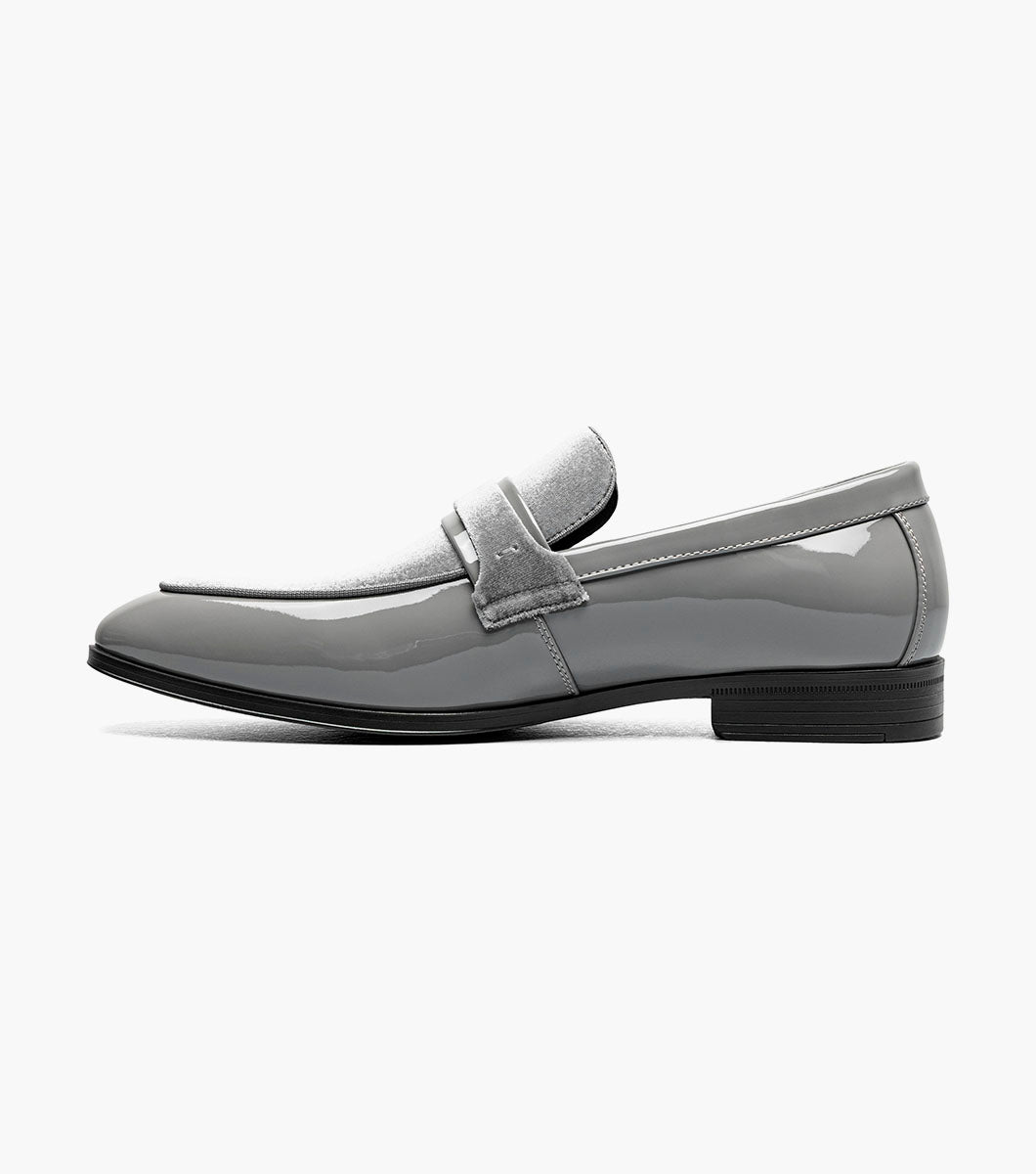 Stacy Adams Spratley Gray velour patent loafers view 5