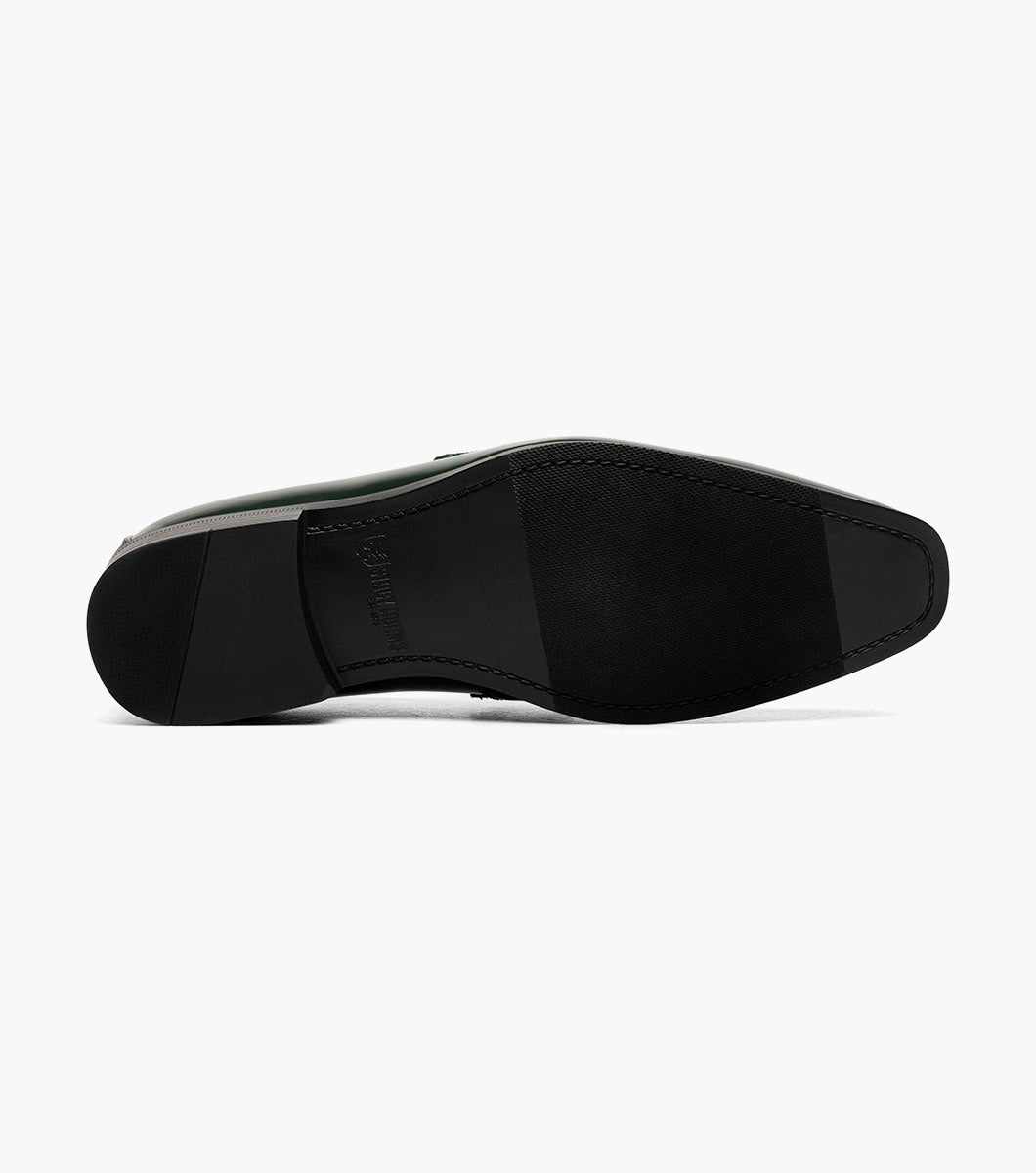 Stacy Adams Spratley Green velour patent loafers view 3
