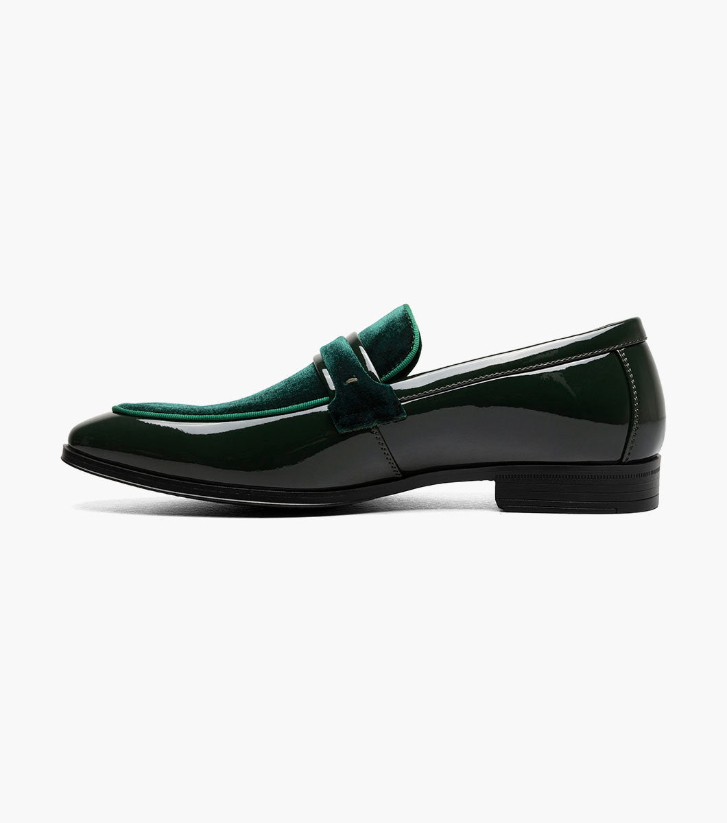 Stacy Adams Spratley Green velour patent loafers view 5