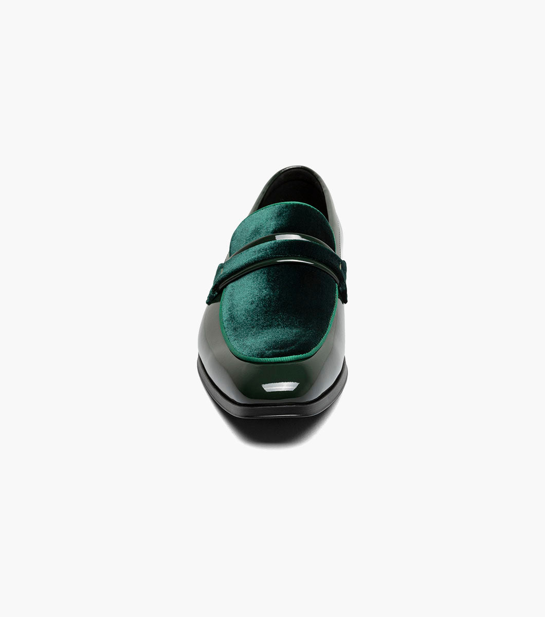 Stacy Adams Spratley Green velour patent loafers view 6
