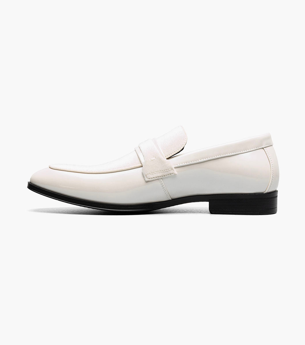 Stacy Adams Spratley Ivory velour patent loafers view 5