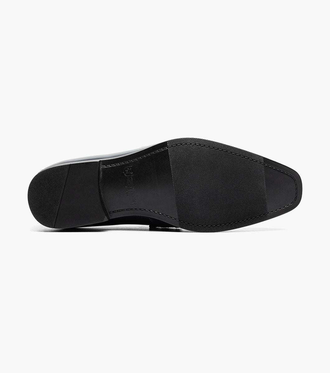 Stacy Adams Spratley Navy velour patent loafers view 3