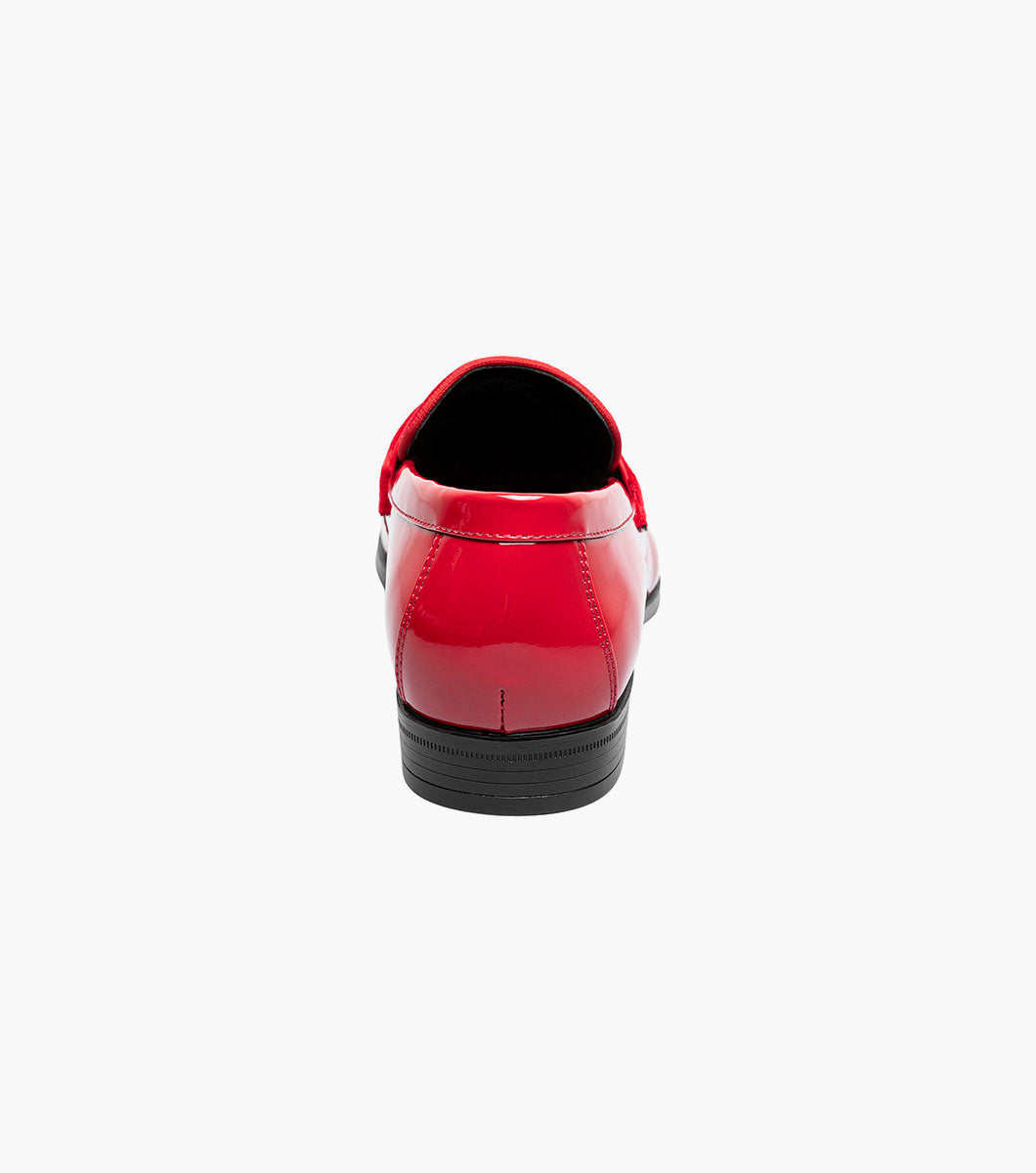 Stacy Adams Spratley Red velour patent loafers view 7
