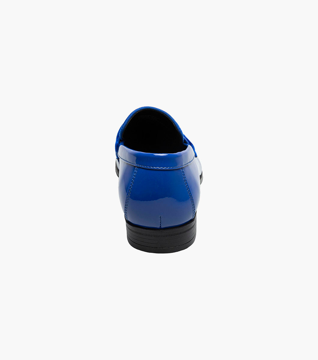 Stacy Adams Spratley Royal Blue velour patent loafers view 7