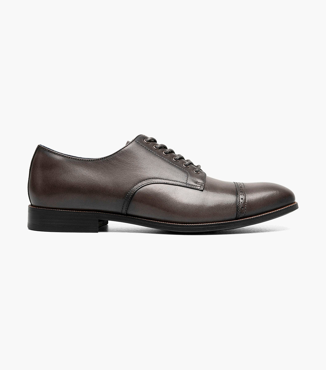 Stacy Adams William Leather Cap Toe Oxford Dress Shoes - Gray - Upscale Men's Fashion