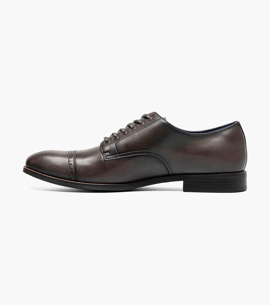 Stacy Adams William Leather Cap Toe Oxford Dress Shoes - Gray - Upscale Men's Fashion