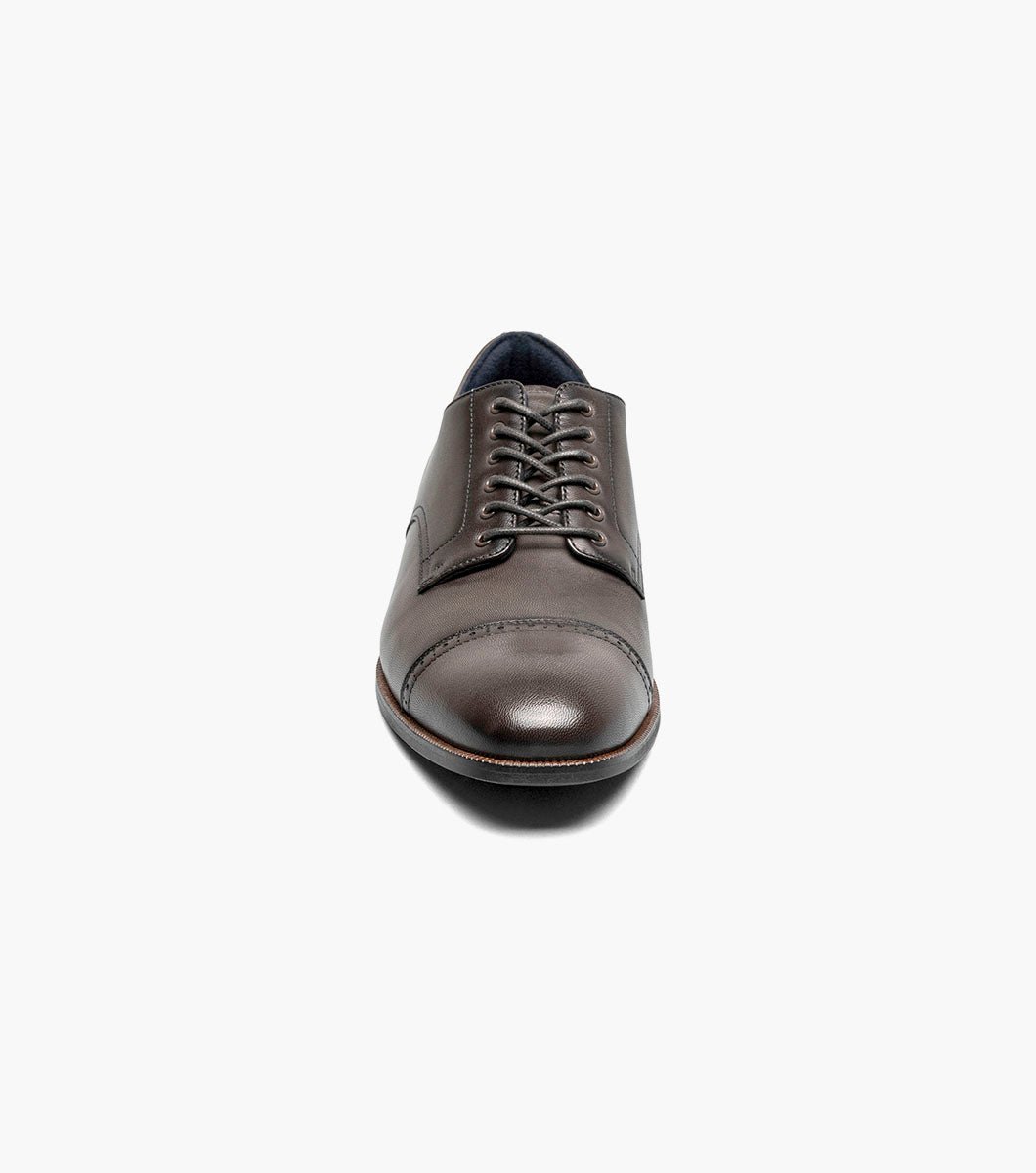 Stacy Adams William Leather Cap Toe Oxford Dress Shoes - Gray - Upscale Men's Fashion