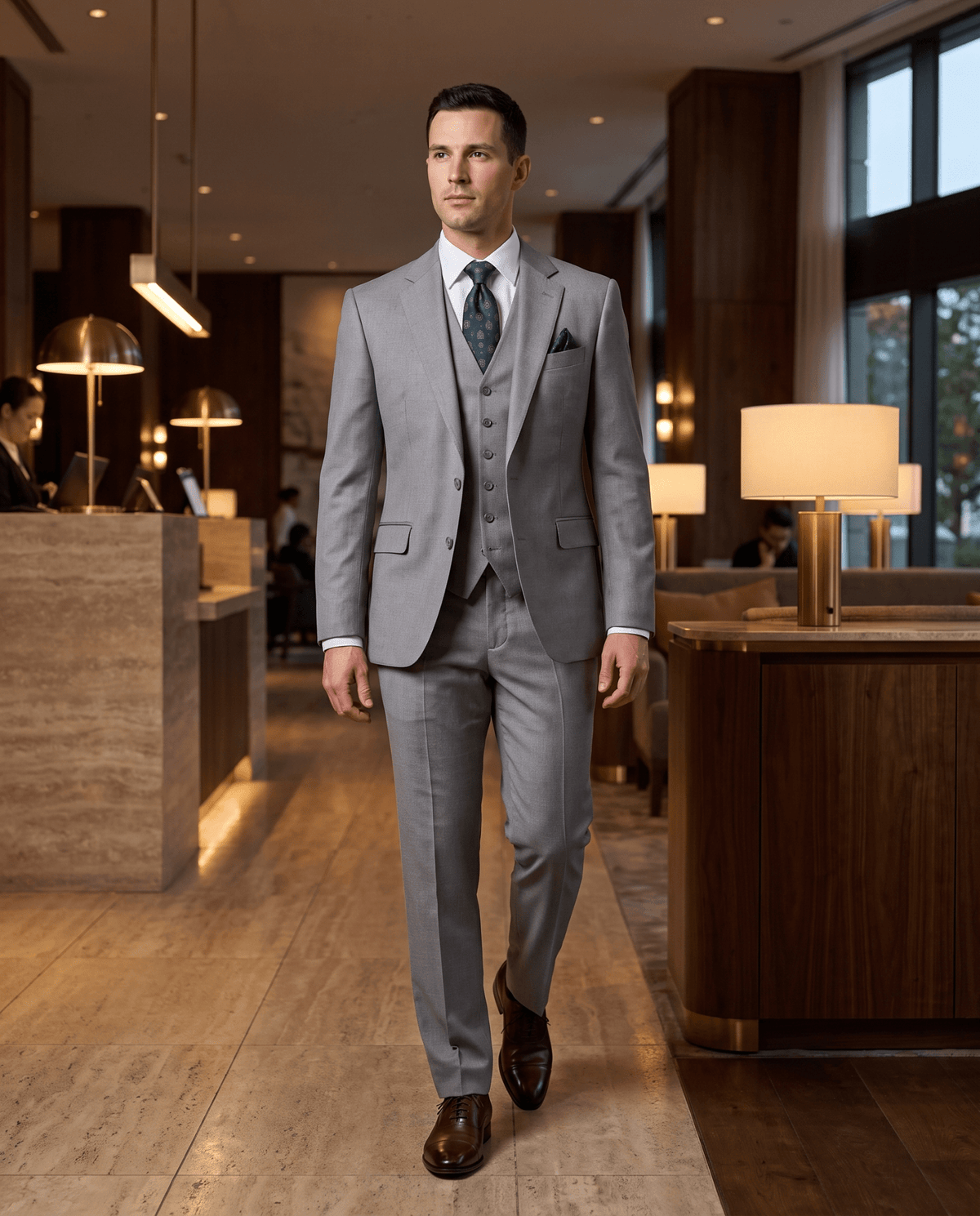 Men’s Ash Tailored Fit 3-Piece Wool Suit – Statement - Upscale Men's Fashion