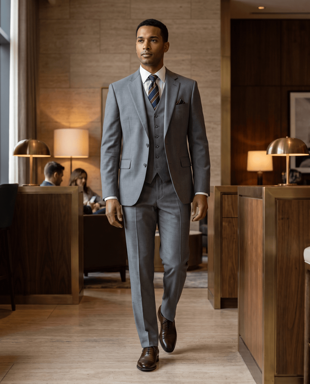 Men’s Grey Tailored Fit 3-Piece Wool Suit – Statement - Upscale Men's Fashion