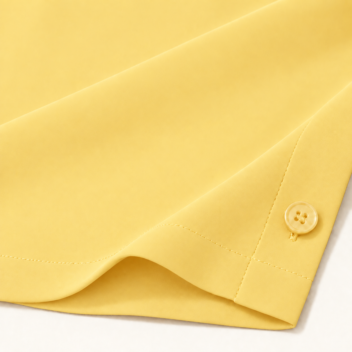 Banana Cream Regular Fit Short Sleeve Crepe Camp Collar Shirt