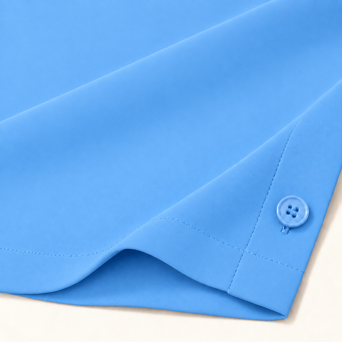 Blue Mist Regular Fit Short Sleeve Crepe Camp Collar Shirt