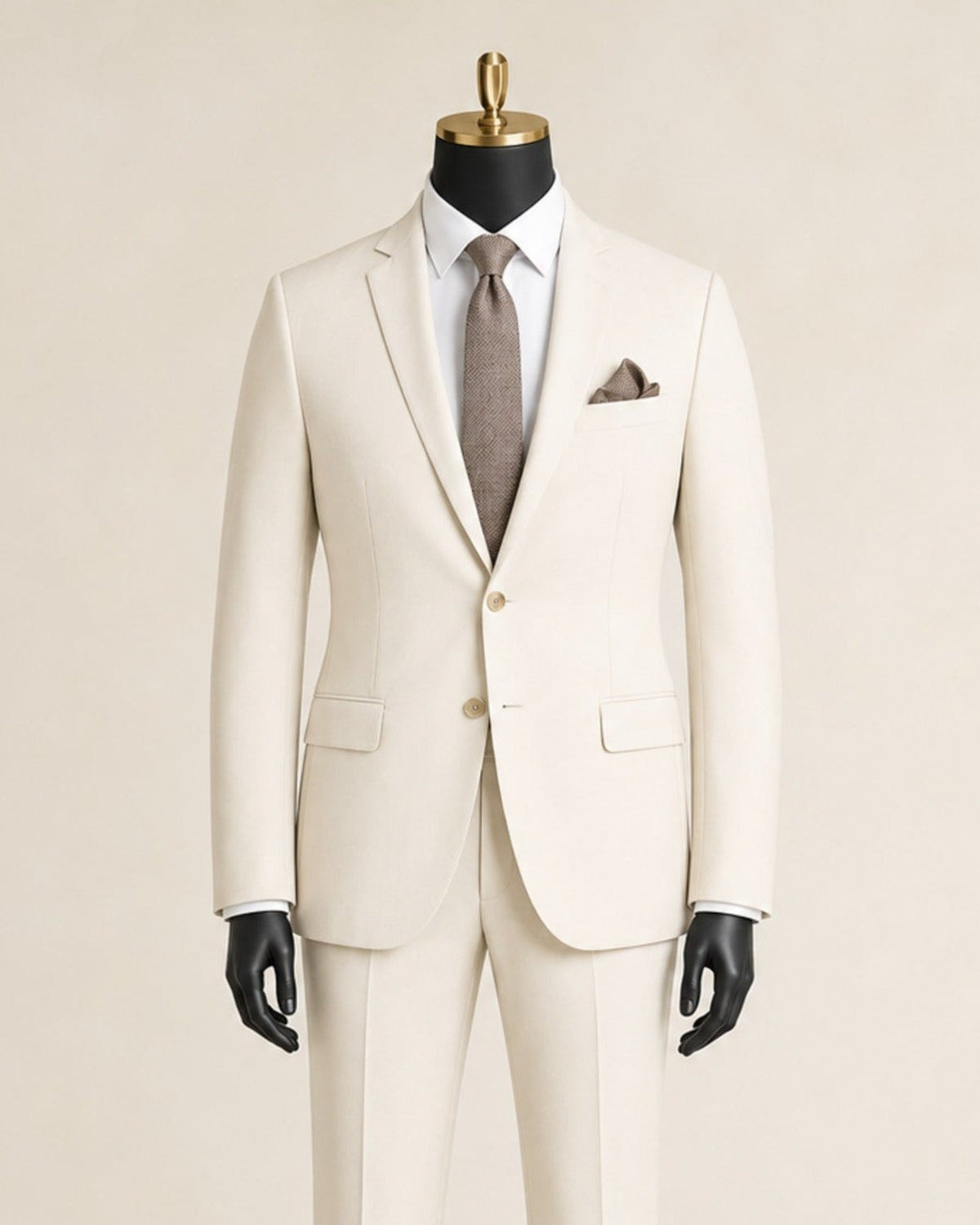 Men's Bone White Slim Fit Stretch 2-Piece Suit – Valenza Collection - Upscale Men's Fashion