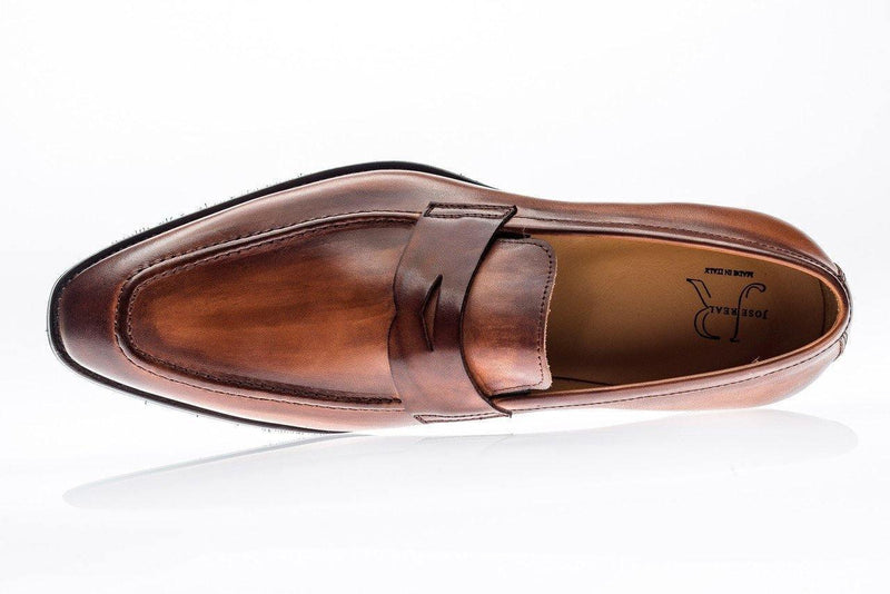 AMBERES LOAFER by JOSE REAL Made in Italy-Color cognac - Upscale Men's Fashion