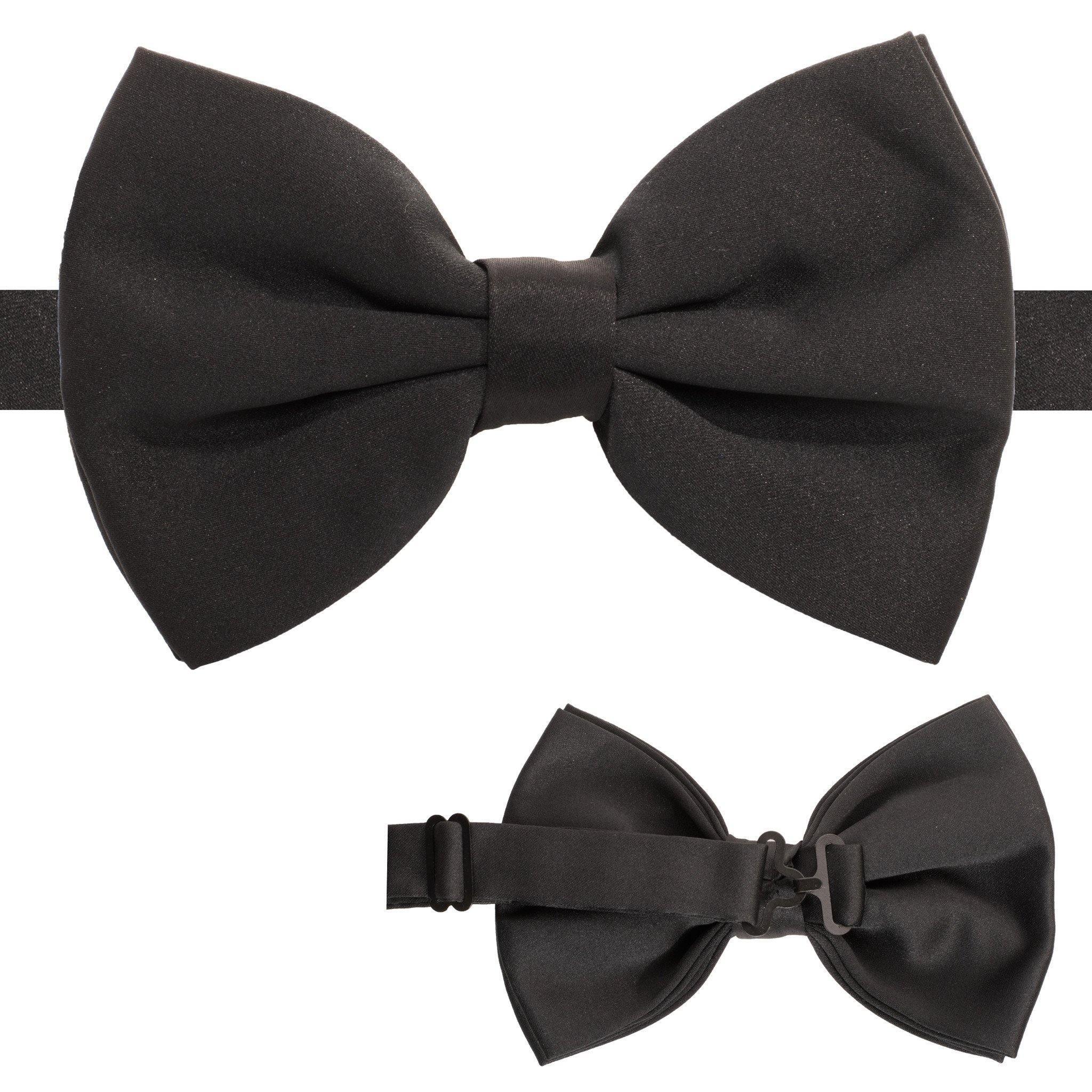 Axis Black Adjustable Satin Bowtie - Upscale Men's Fashion