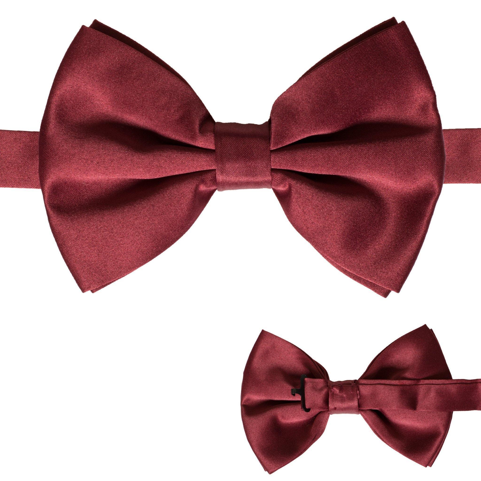 Axis Burgundy Adjustable Satin Bowtie - Upscale Men's Fashion