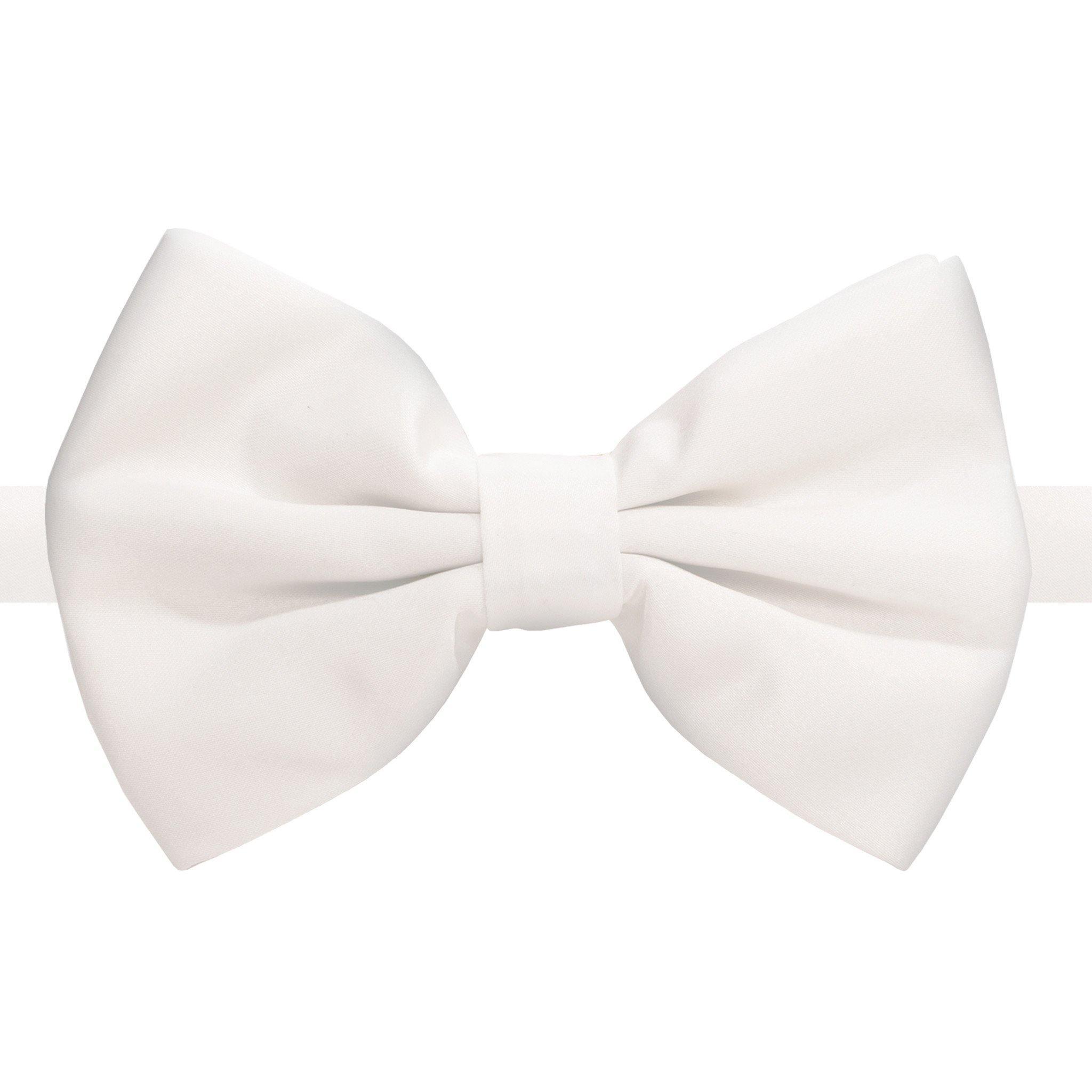 Axis White Adjustable Satin Bowtie - Upscale Men's Fashion