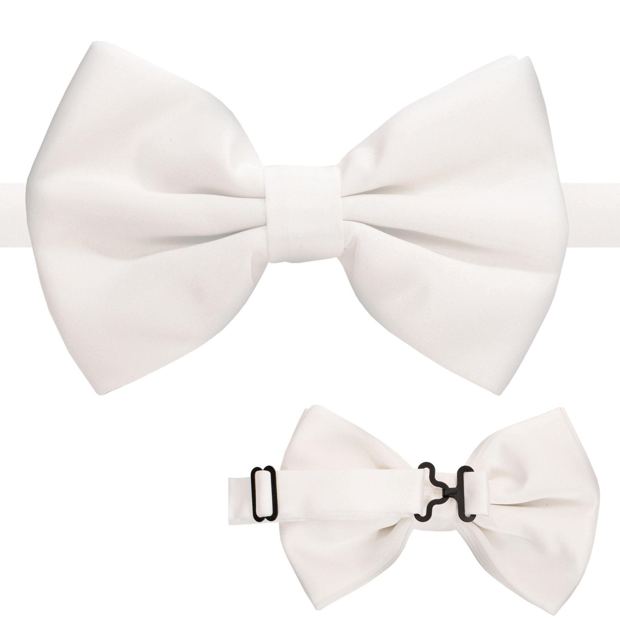 Axis White Adjustable Satin Bowtie - Upscale Men's Fashion