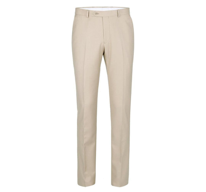 Beige Flat Front Pants - Upscale Men's Fashion